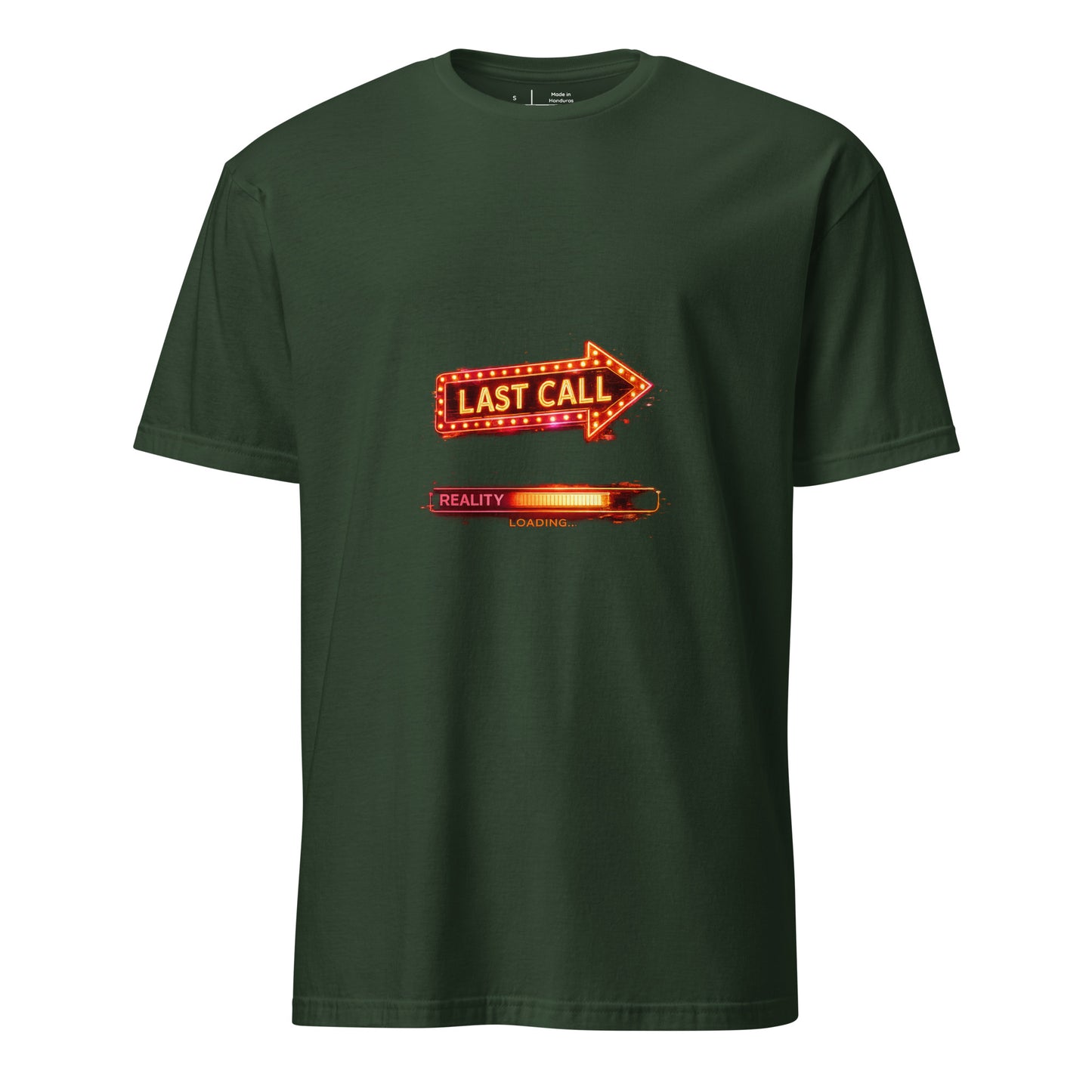 Last Call For Reality – Cyber Nightlife - Short-Sleeve Unisex T-Shirt - Graphic tee - Forest Green - Front