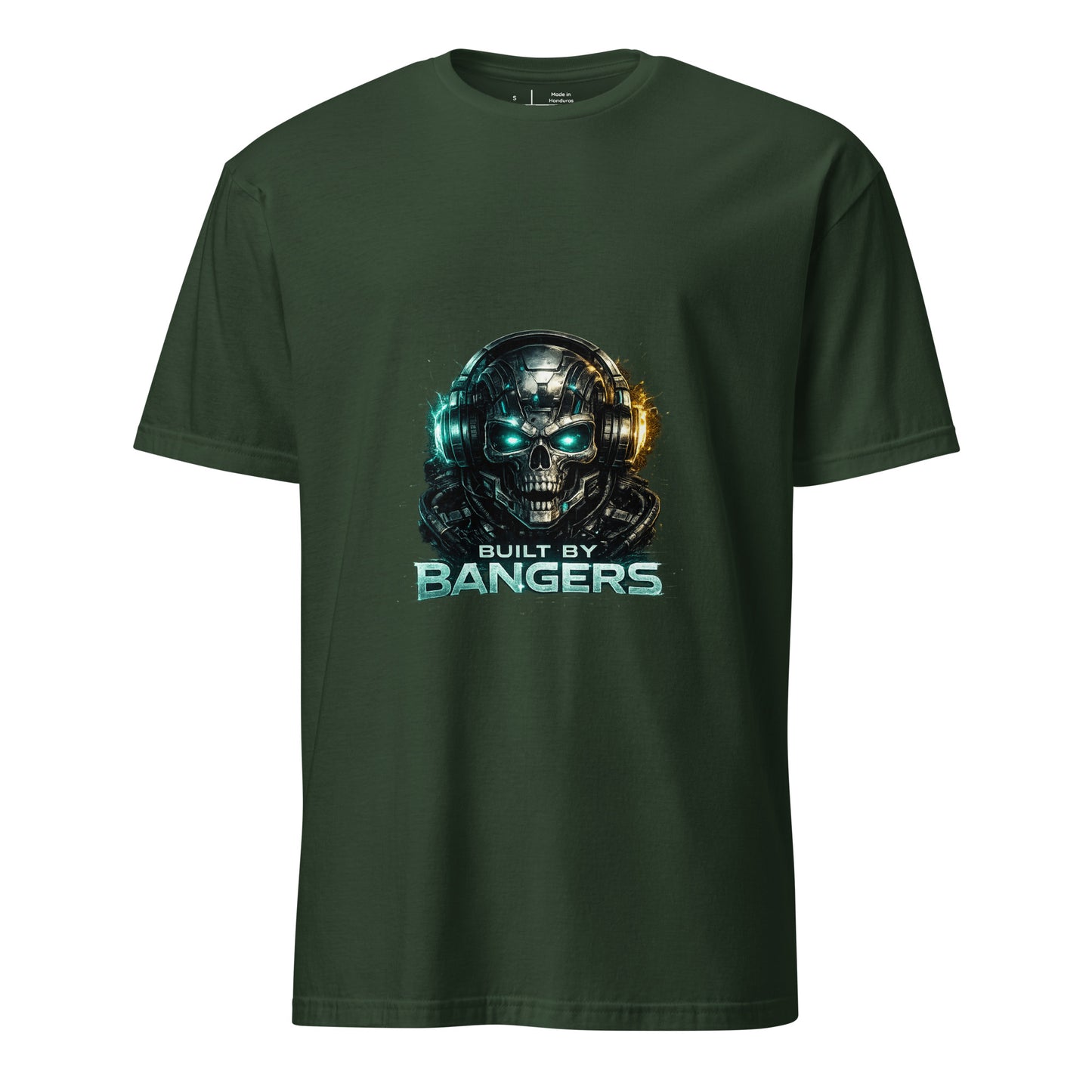 Built By Bangers – Cyber Music - Short-Sleeve Unisex T-Shirt Graphic Tee - Forest Green - Front