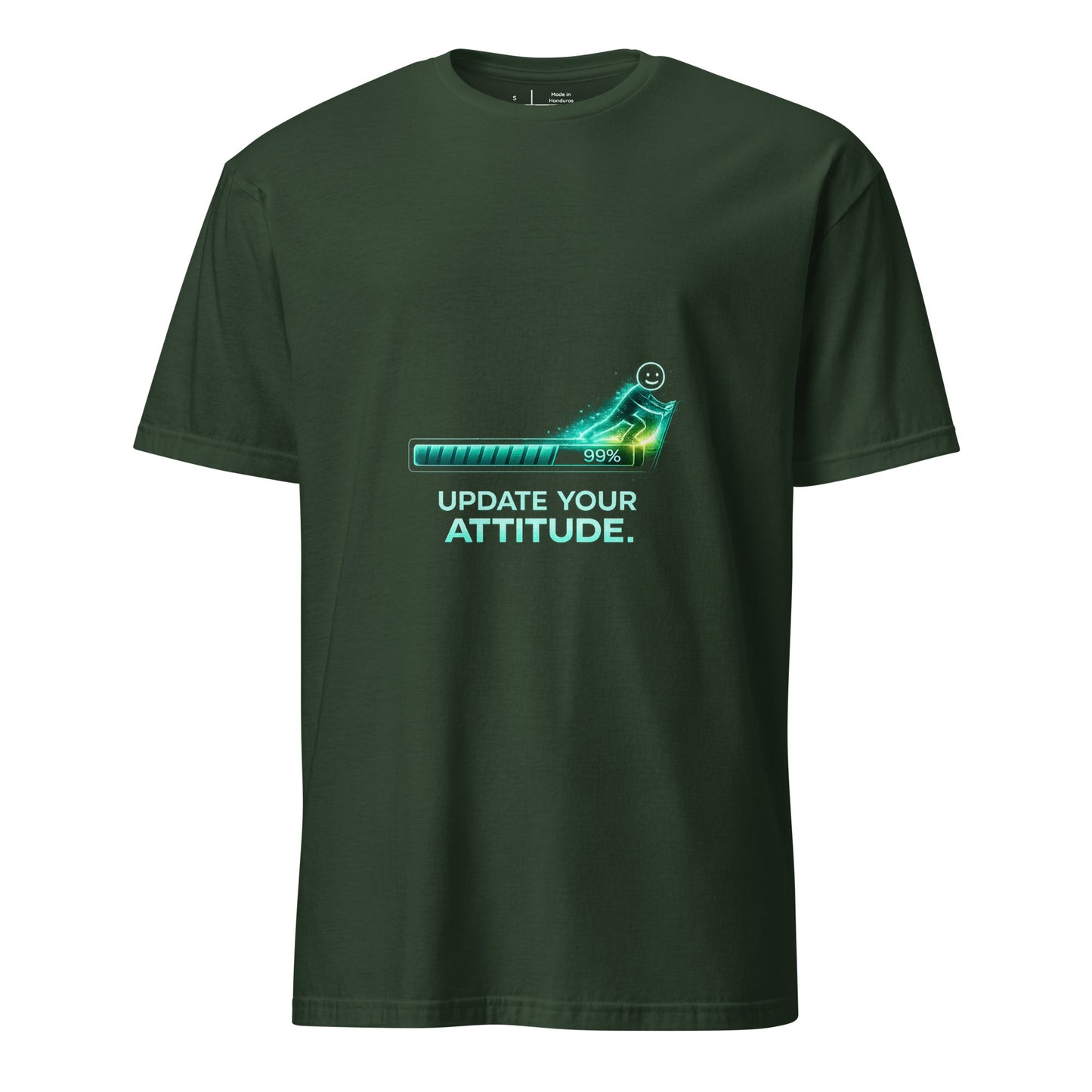 Attitude Update – Positive Upgrade - Short-Sleeve Unisex T-Shirt - Graphic Tee - Forest Green - Front