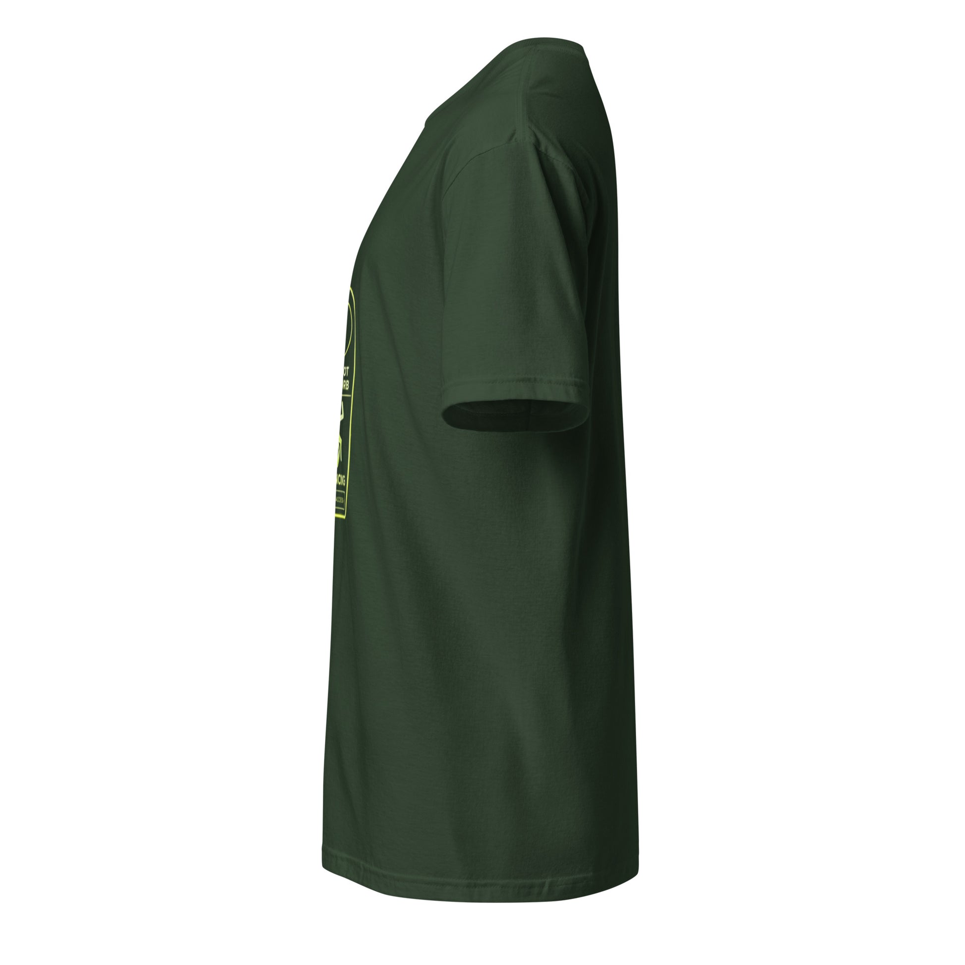 Do Not Disturb: Dancing – Minimal Rave - Short-Sleeve Unisex T-Shirt - Graphic Tee - Forest Green - Left side