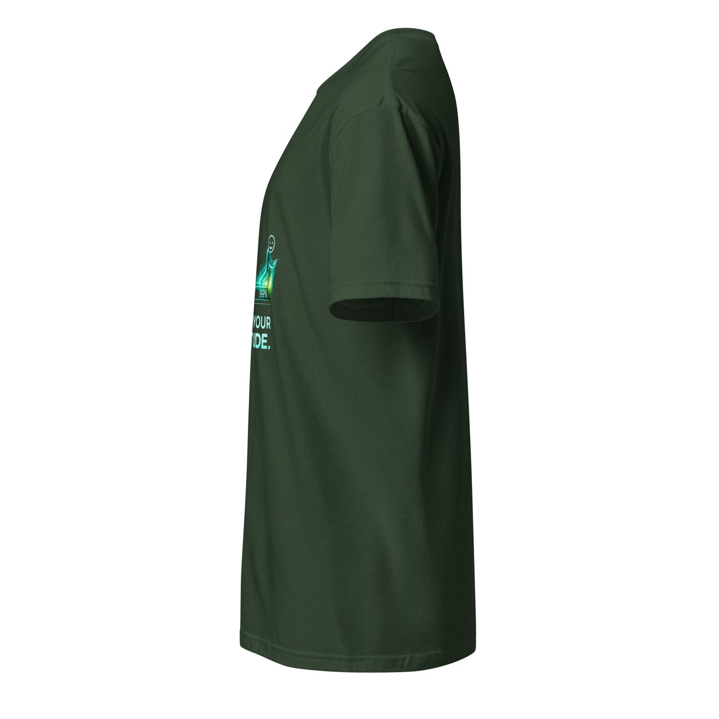 Attitude Update – Positive Upgrade - Short-Sleeve Unisex T-Shirt - Graphic Tee - Forest Green - Left side