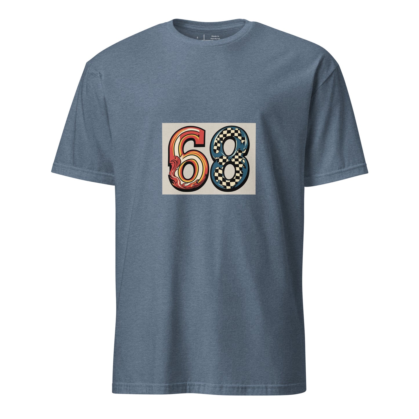 68 - Carefree Vibes - Short-Sleeve Unisex T-Shirt - Graphic Tee - Heather Indigo - Front