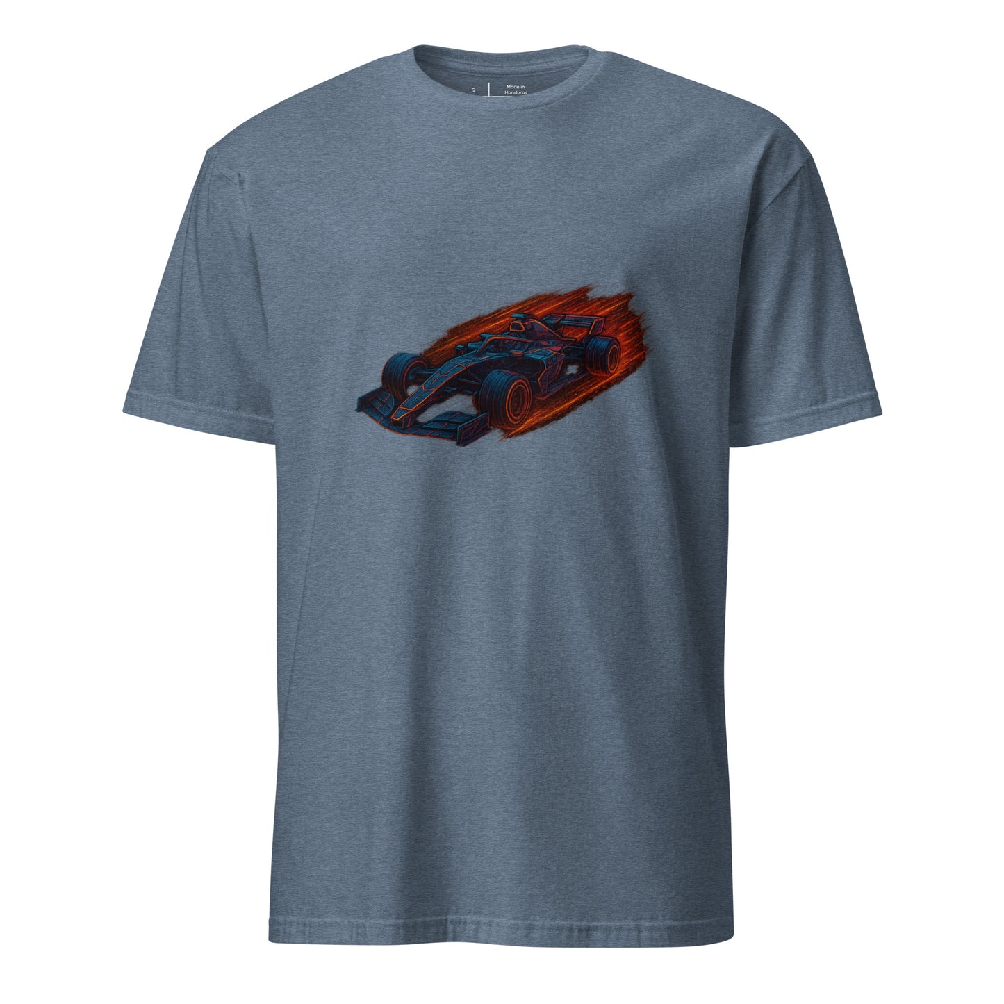Cyber Formula Racer – The Future Of Speed - Short-Sleeve Unisex T-Shirt - Graphic Tee - Heather Indigo - Front 