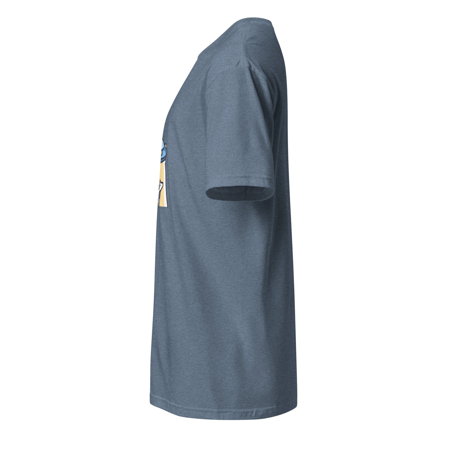 Not Again - UFO Cow Abduction - Short-Sleeve Unisex T-Shirt - Graphic Tee - Heather Indigo - Left side