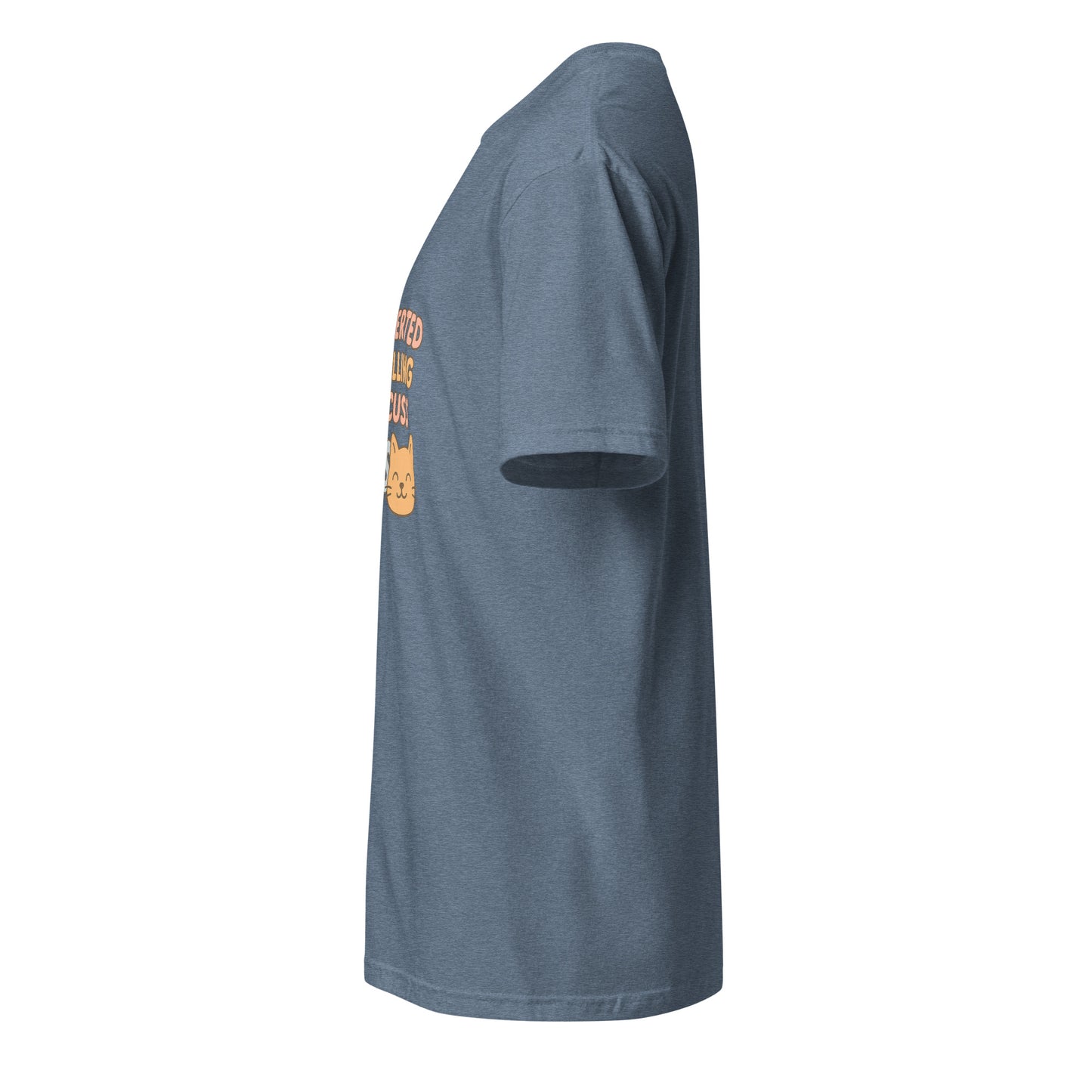 Introverted But Willing To Discuss Cats – Cozy Cat Lovers - Short-Sleeve Unisex T-Shirt - Graphic Tee - Heather Indigo - Left side