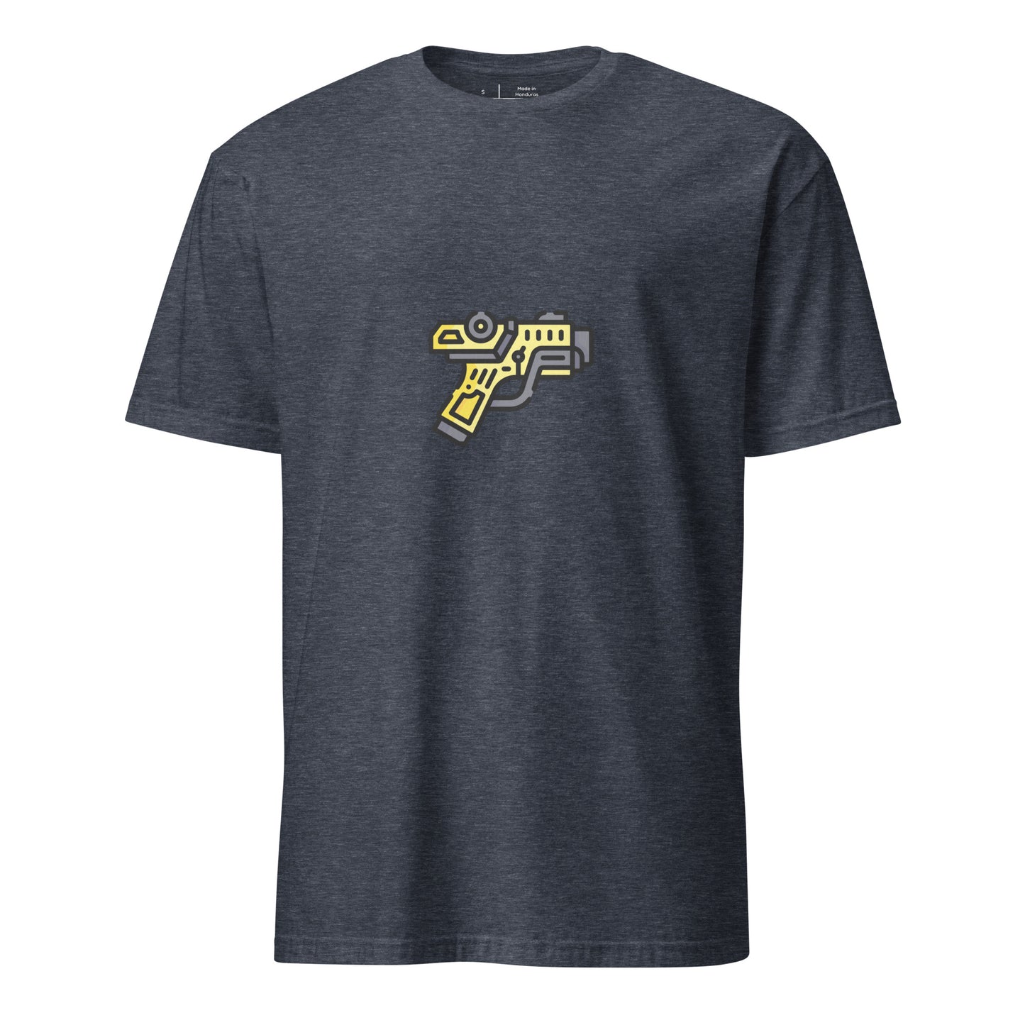 Cyber Gun - Sci-Fi Cartoon Design - Short-Sleeve Unisex T-Shirt - Graphic Tee - Heather Indigo - Front