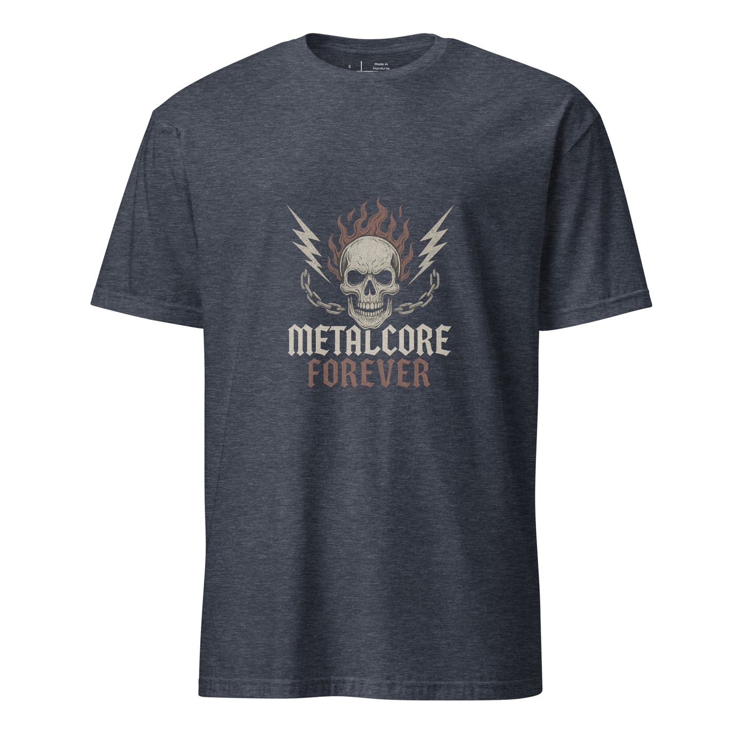 Metal Core Forever – Heavy Metal - Short-Sleeve Unisex T-Shirt - Graphic Tee - Heather Indigo - Front