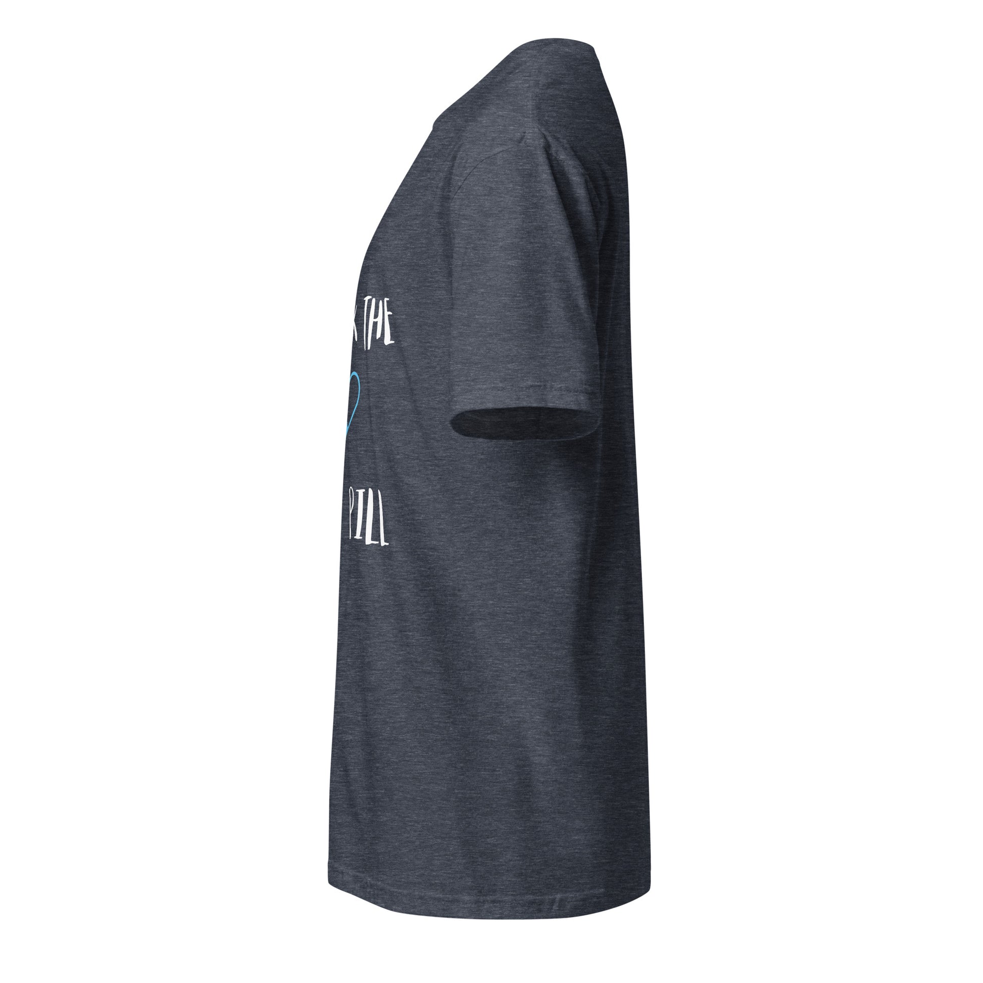 The Blue Pill - Sci-Fi Tribute - Short-Sleeve Unisex T-Shirt - Graphic Tee - Heather Navy - Left side