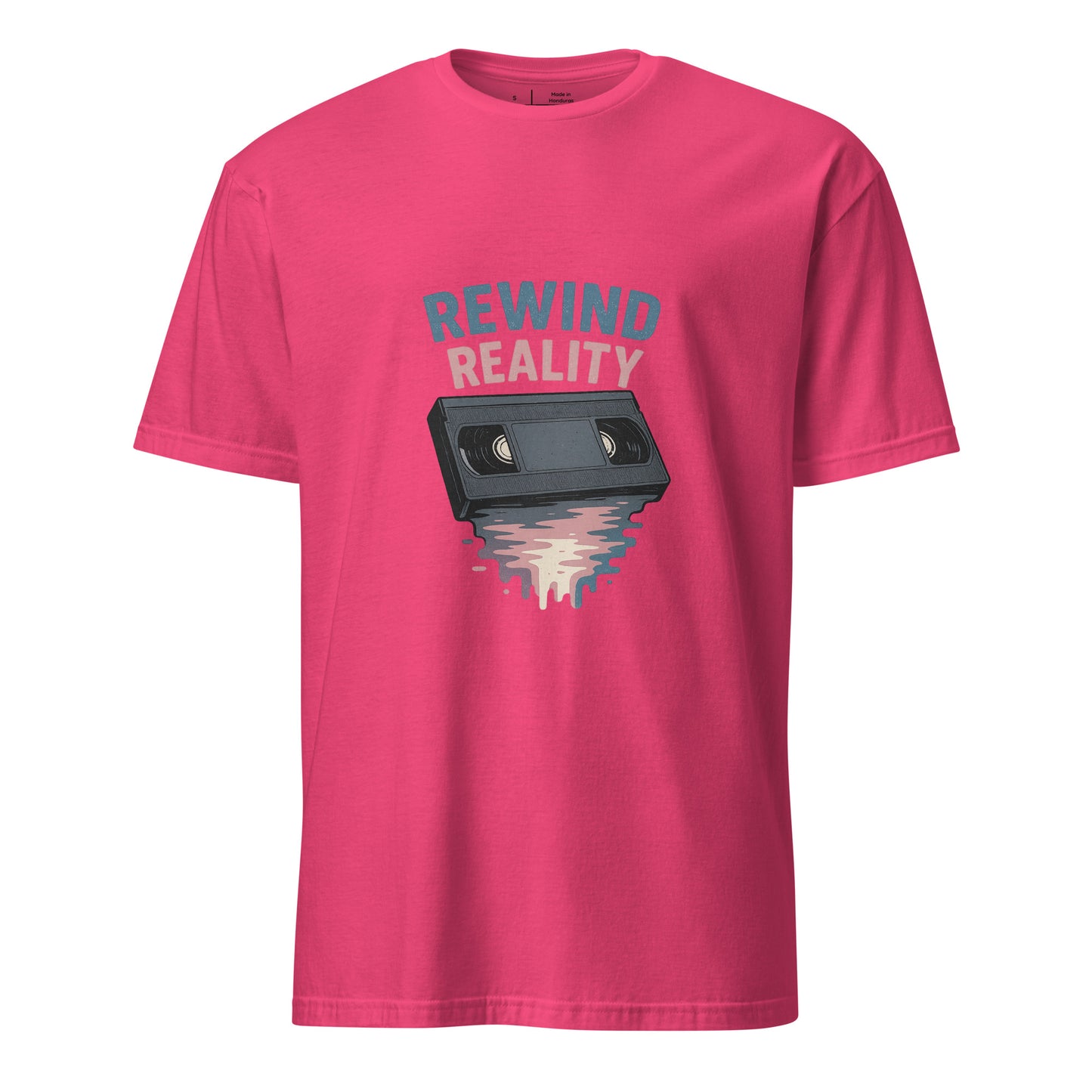 Rewind Reality - Retro Escape - Short-Sleeve T-Shirt - Graphic Tee - Heliconia - Front