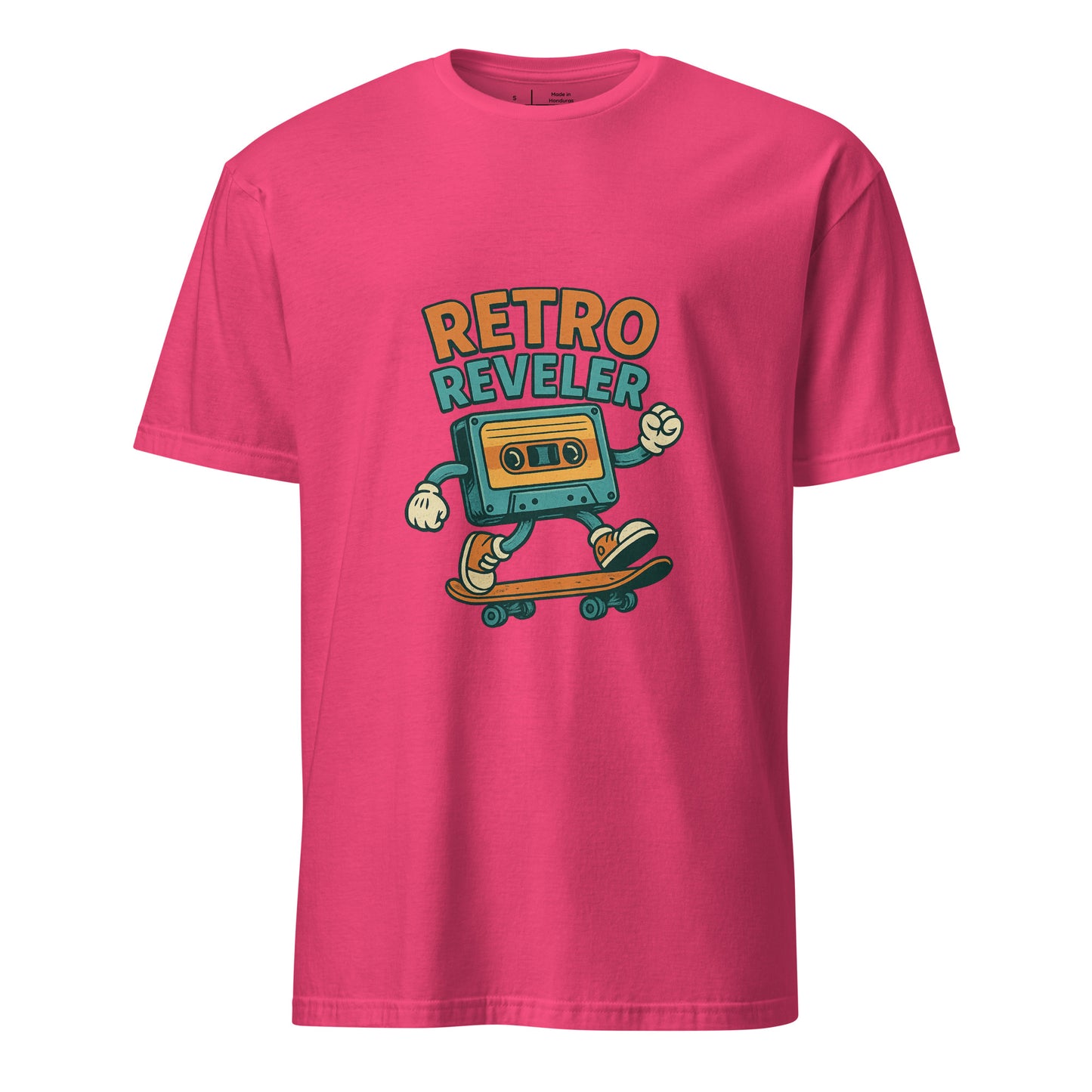 Retro Reveler - Nostalgic Nod - Short-Sleeve Unisex T-Shirt - Graphic Tee - Heliconia - Front