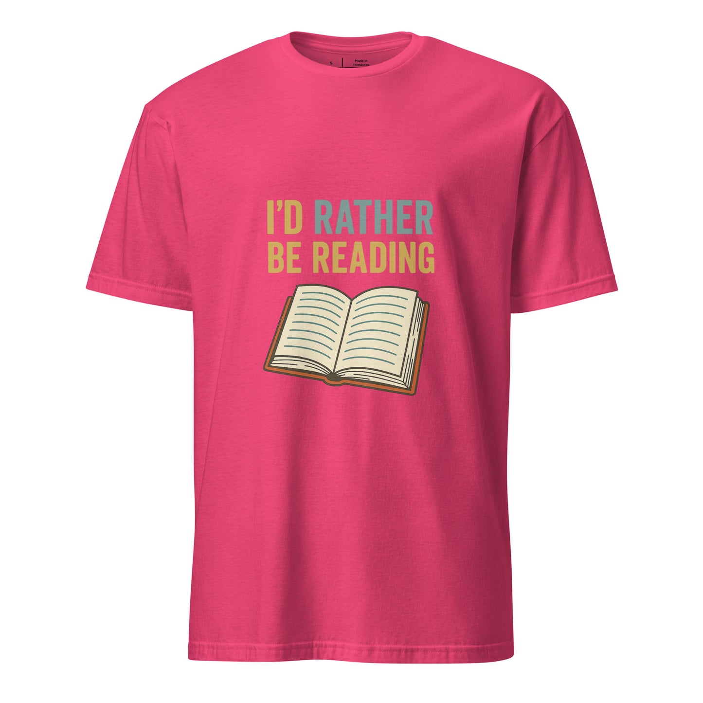 Rather Be Reading - Bibliophiles Tribute - Short-Sleeve Unisex T-Shirt - Graphic Tee - Heliconia - Front