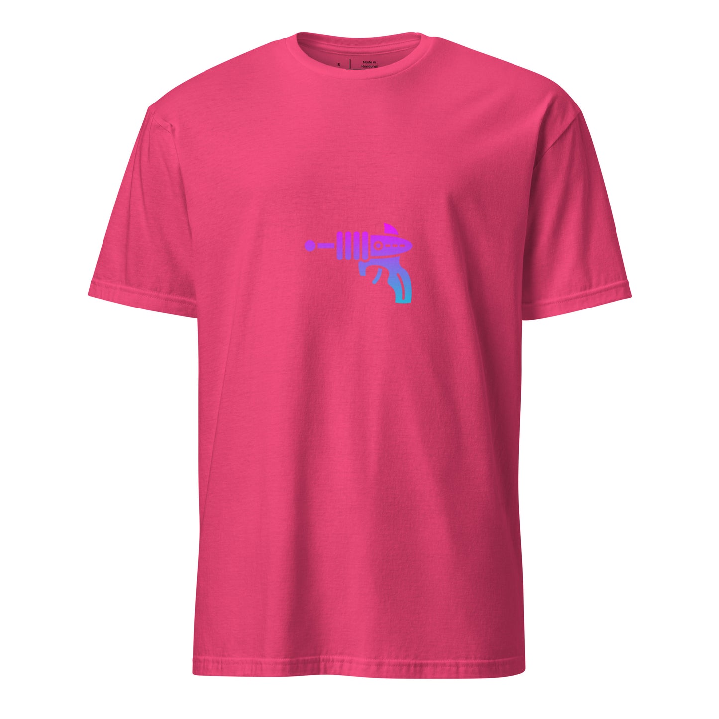 Ray Gun - Retro Sci-Fi Style - Short-Sleeve - Unisex T-Shirt - Graphic Tee - Heliconia - Front