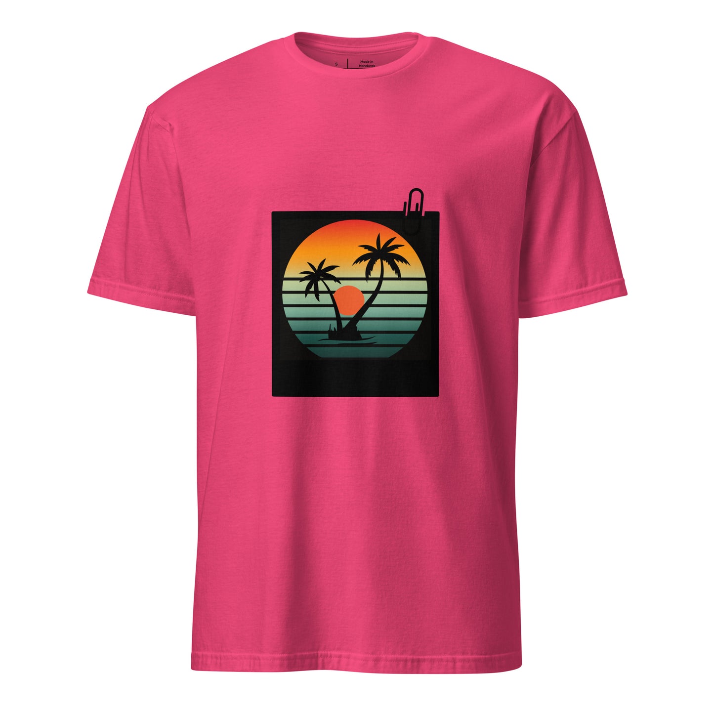 Tropical - Retro Sunset Vibes - Short-Sleeve Unisex T-Shirt - Graphic Tee - Heliconia - Front