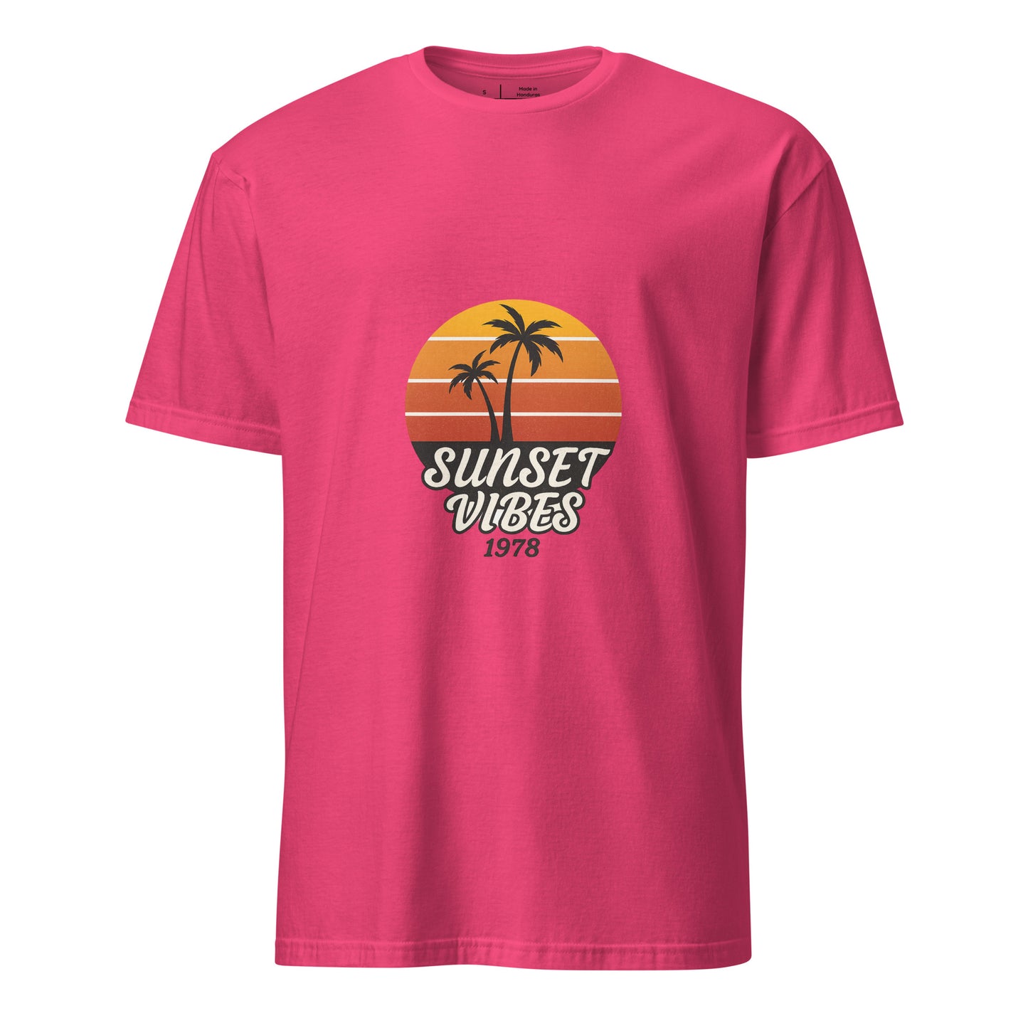 Sunset Vibes – 1978 Retro - Short-Sleeve Unisex T-Shirt - Graphic Tee - Heliconia - Front