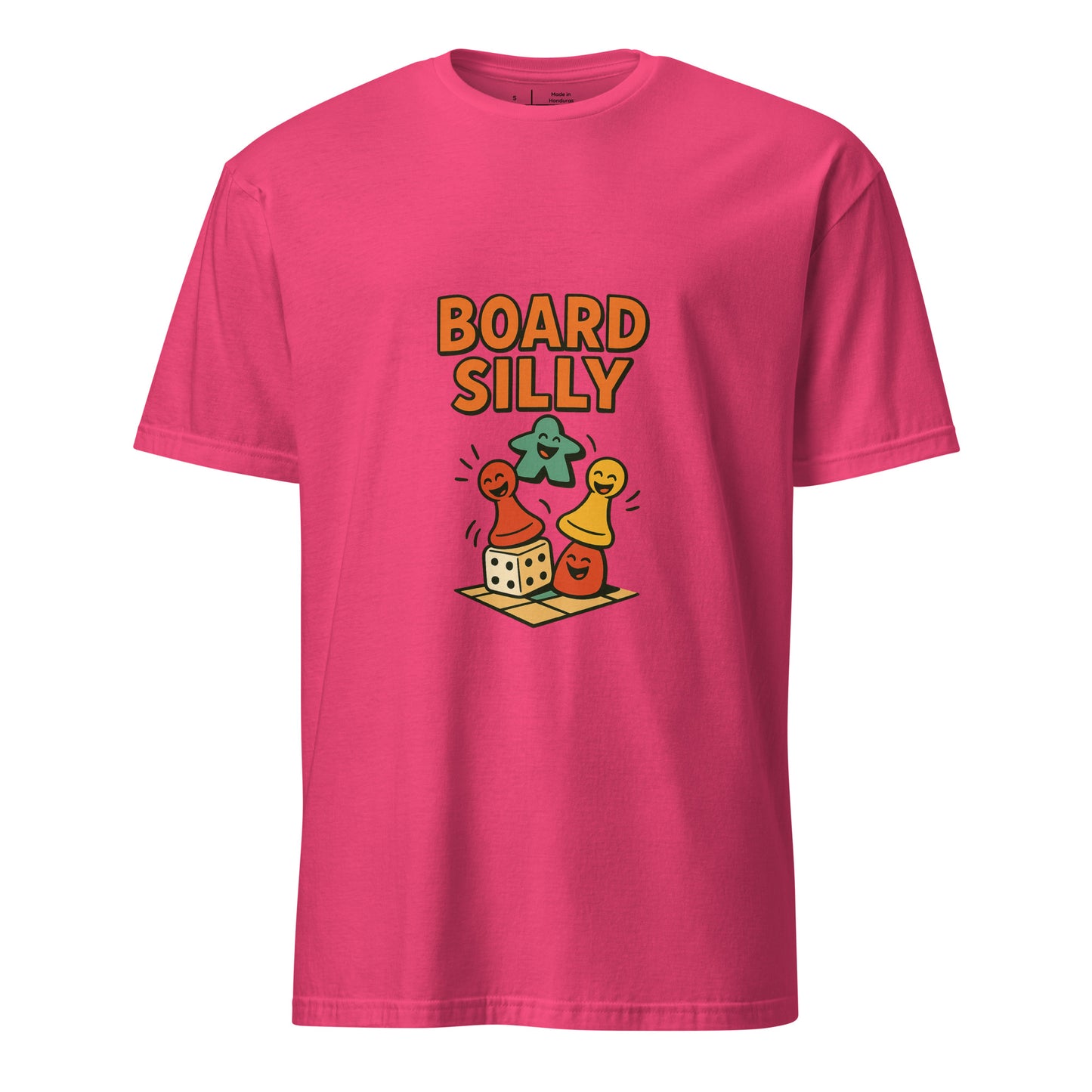 Board Silly – Ultimate Board Game - Short-Sleeve Unisex T-Shirt - Graphic Tee - Heliconia - Front