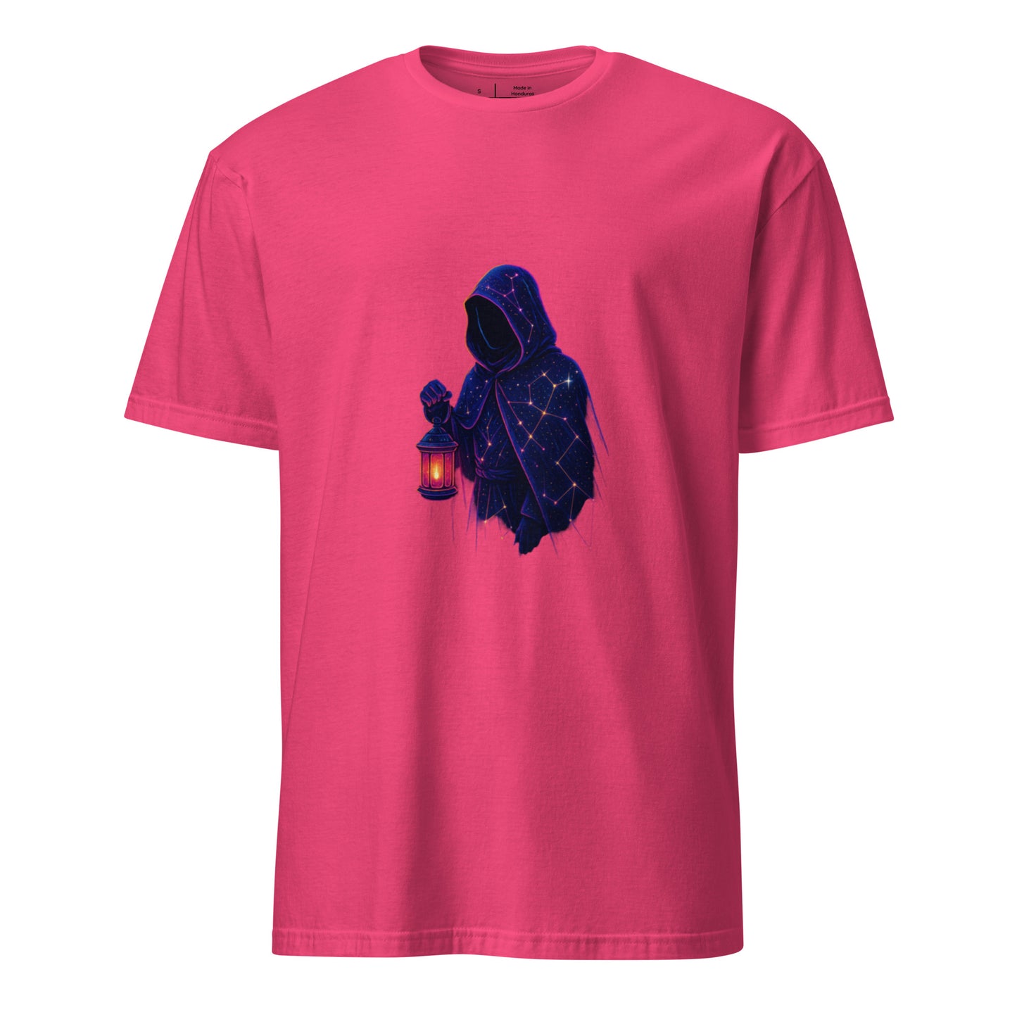 Starlight Wanderer – Cosmic Voyager - Short-Sleeve Unisex T-Shirt - Graphic Tee - Heliconia - Front