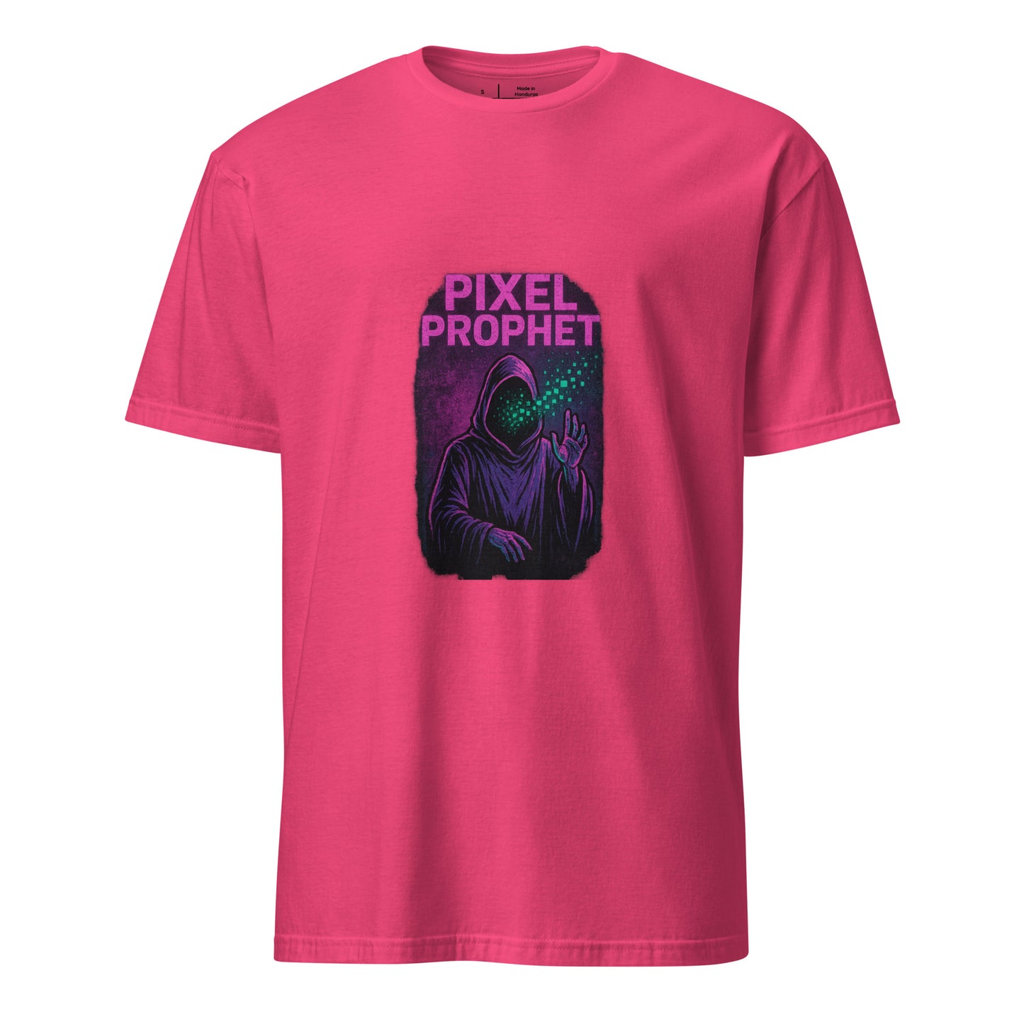 Pixel Prophet - Street Mysticism - Short-Sleeve Unisex T-Shirt - Graphic Tee - Heliconia - Front