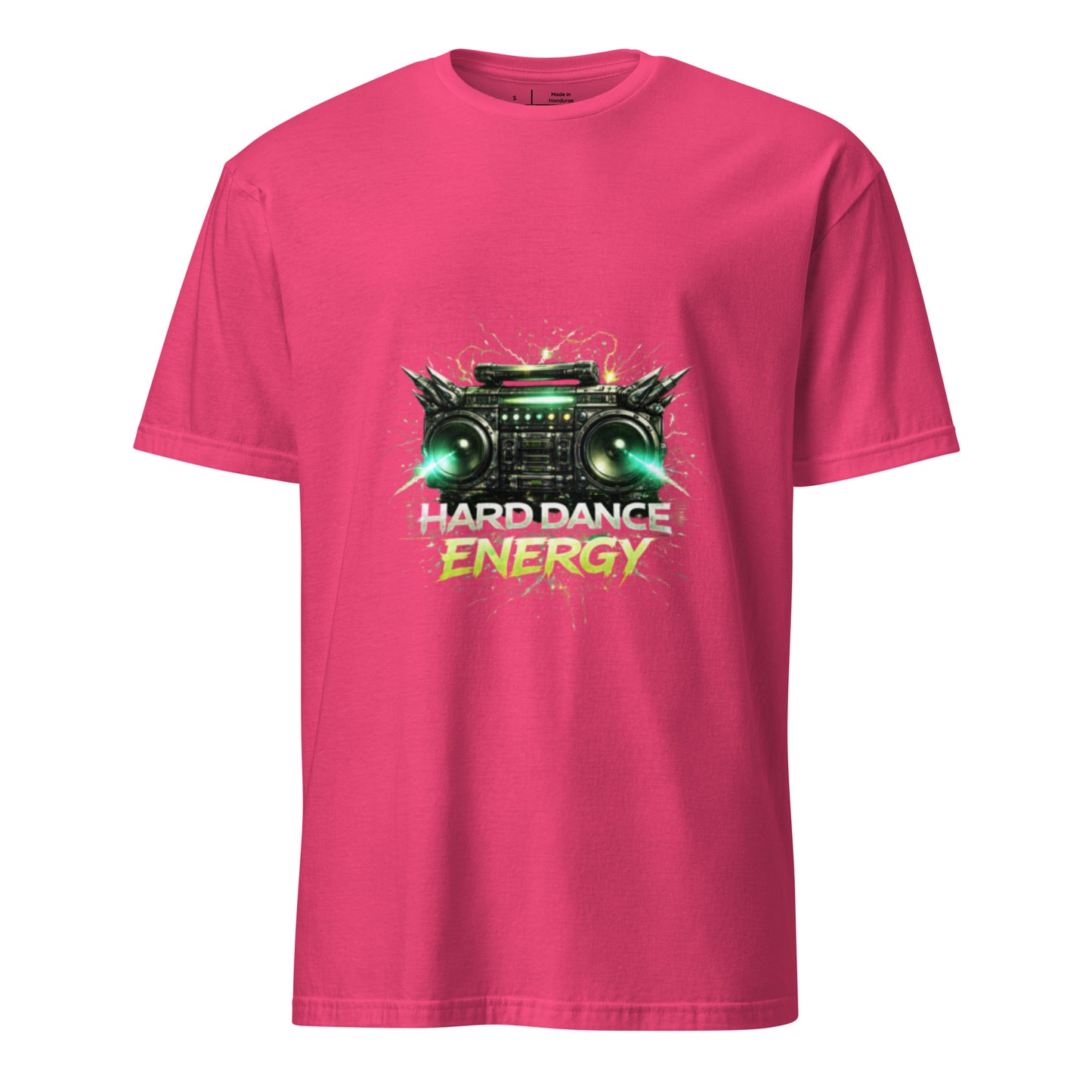 Hard Dance Energy – Festival Sound System - Short-Sleeve Unisex T-Shirt - Graphic Tee - Heliconia - Front