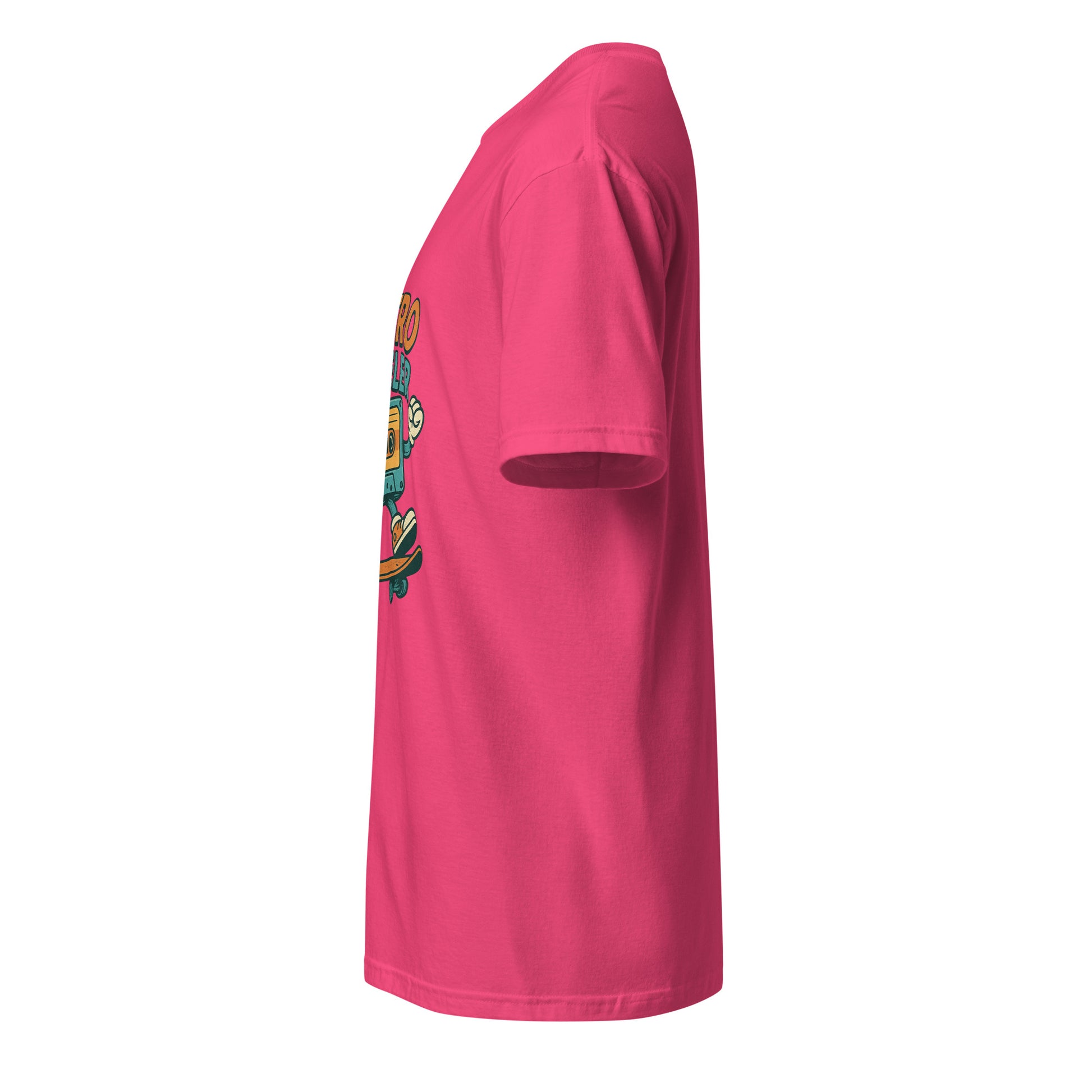 Retro Reveler - Nostalgic Nod - Short-Sleeve Unisex T-Shirt - Graphic Tee - Heliconia - Left side