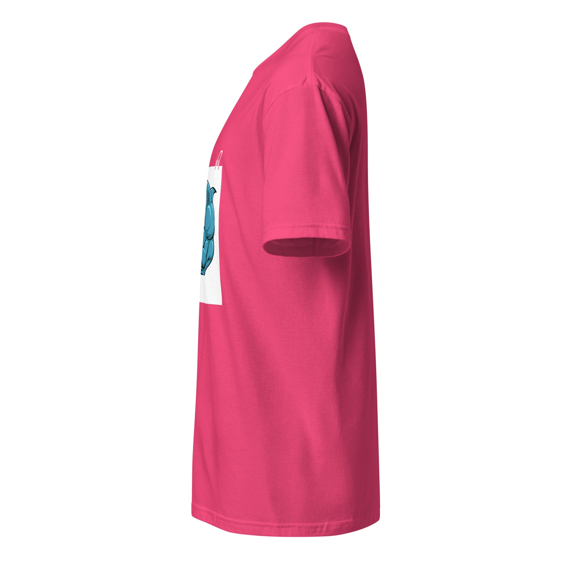 Muscle Shark - Flexin Underwater - Short-Sleeve Unisex T-Shirt - Graphic Tee - Heliconia - Left side