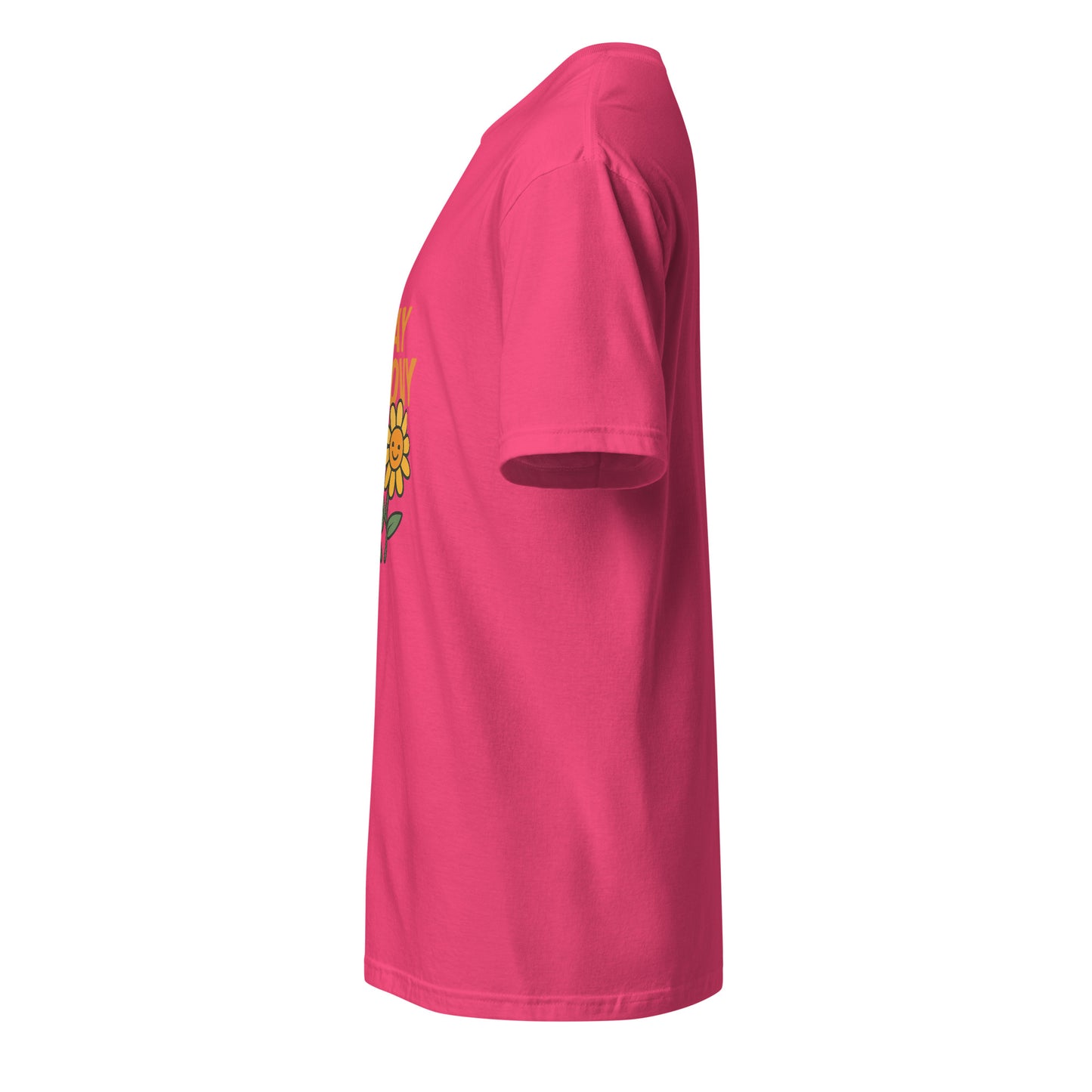 Stay Groovy – Retro Flower Power - Short-Sleeve Unisex T-Shirt - Graphic Tee - Heliconia - Left side