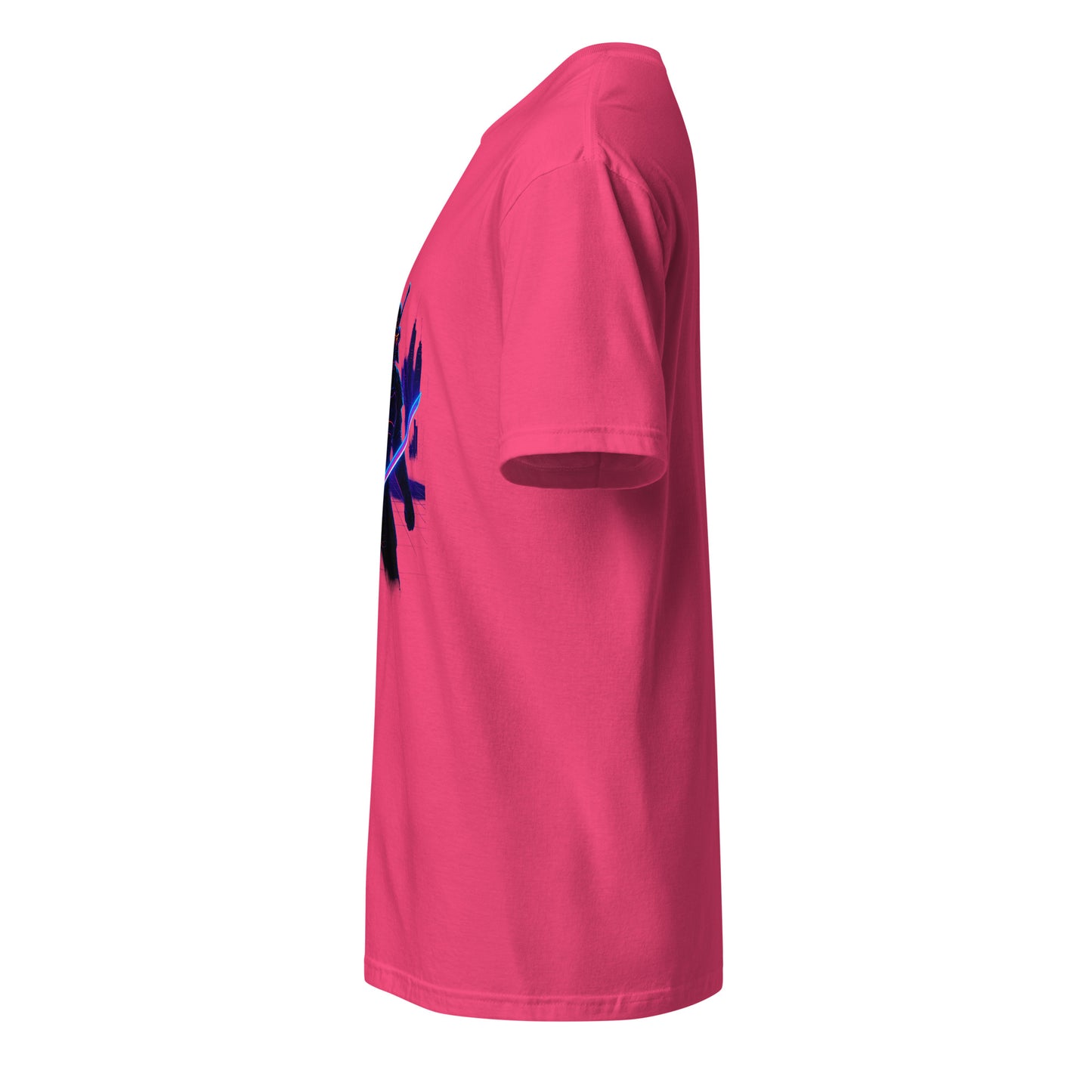 Neon Samurai - Cyberpunk Samurai - Short-Sleeve Unisex T-Shirt - Graphic Tee - Heliconia - Left side