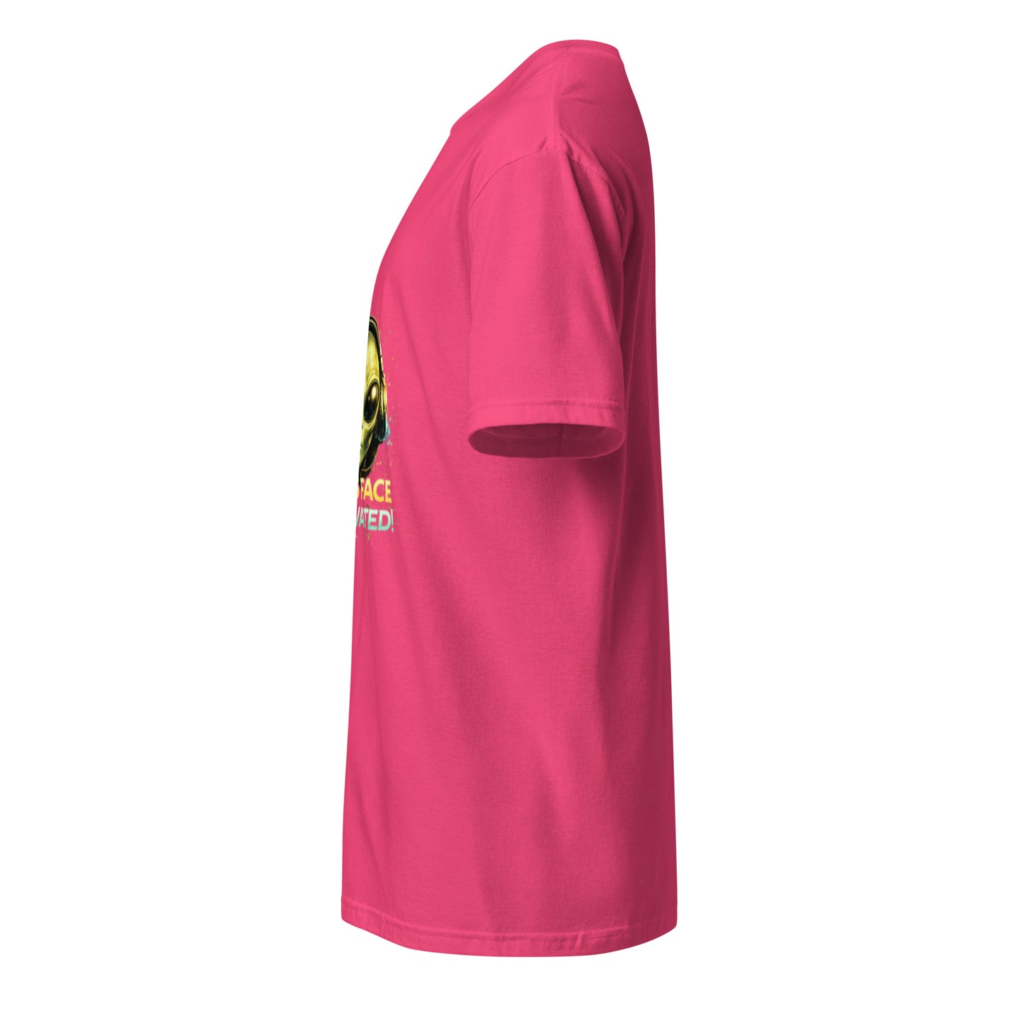 Bass Face Activated – Alien Rave - Short-Sleeve Unisex T-Shirt - Graphic Tee - Heliconia - Left side