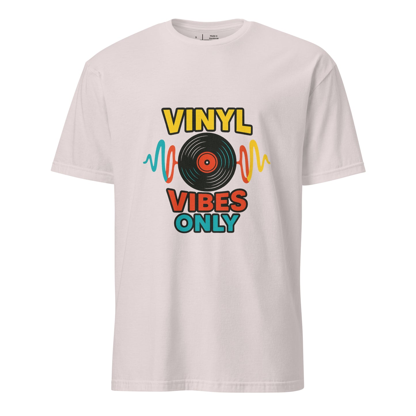 Vinyl Vibes Only - Retro Music Lover - Short-Sleeve Unisex T-Shirt - Graphic Tee - Ice Grey - Front