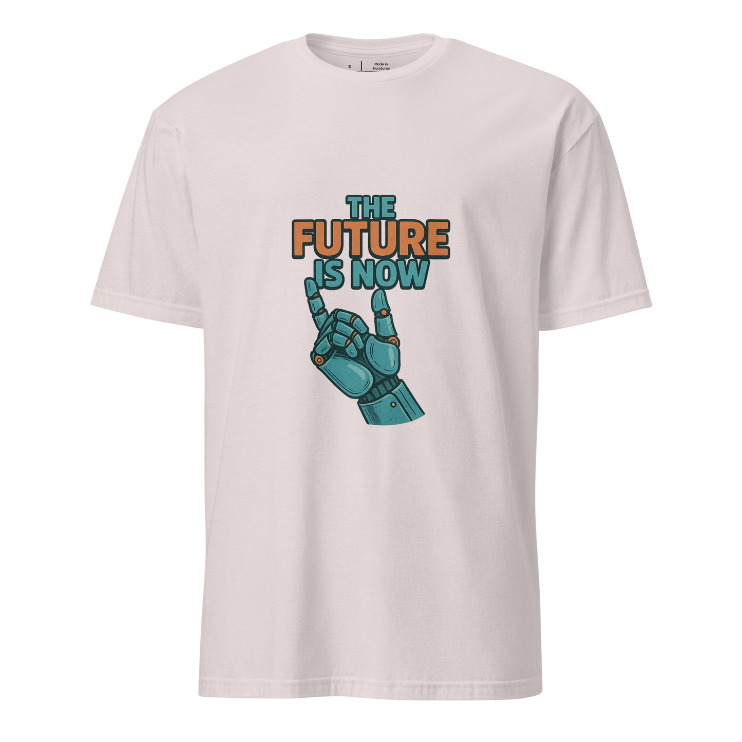 The Future Is Now - Futuristic Neon Tech - Short-Sleeve Unisex T-Shirt - Graphic Tee - Ice Grey - Front