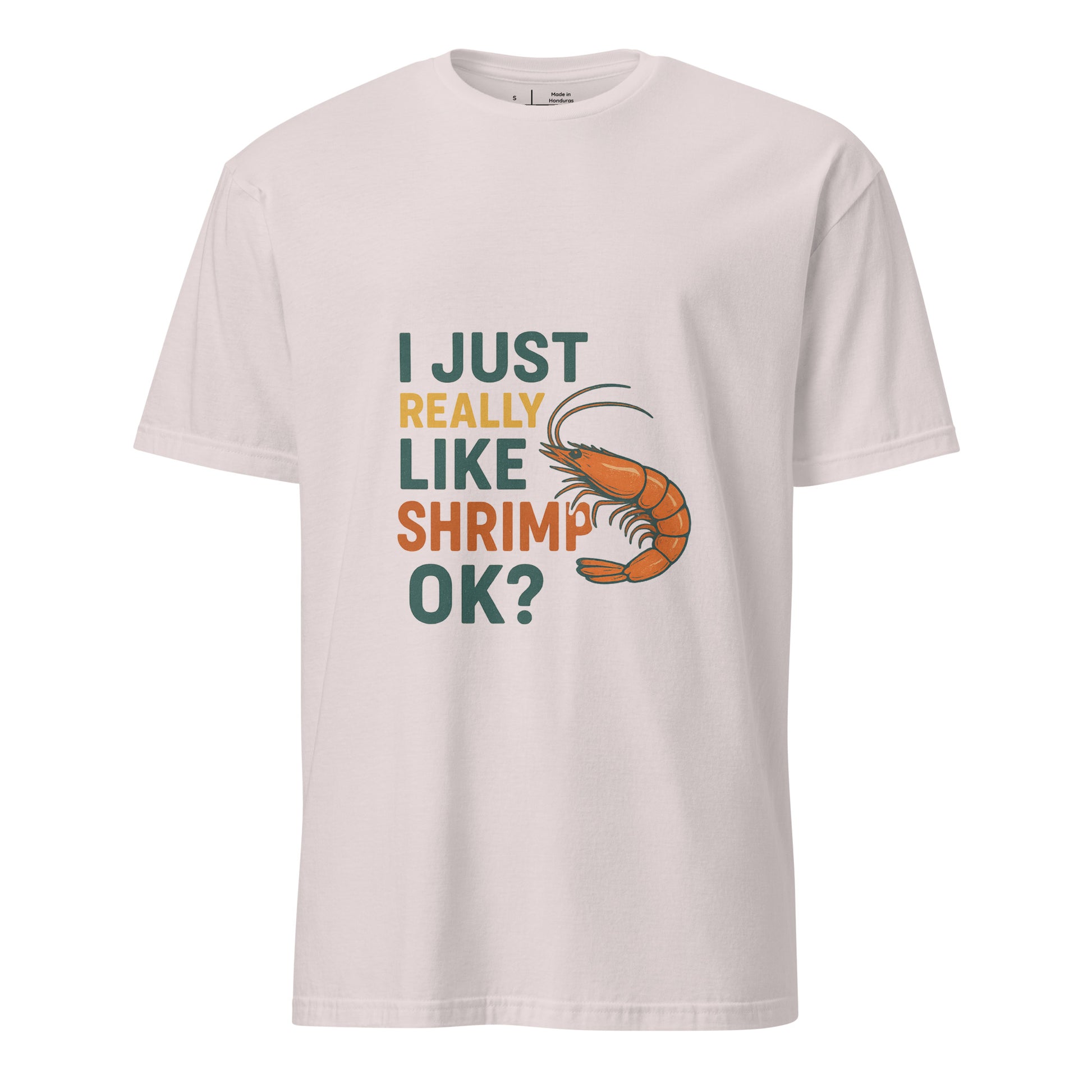 Like Shrimp - Funny Seafood Lover - Short-Sleeve Unisex T-Shirt - Graphic Tee - Ice Grey - Front 