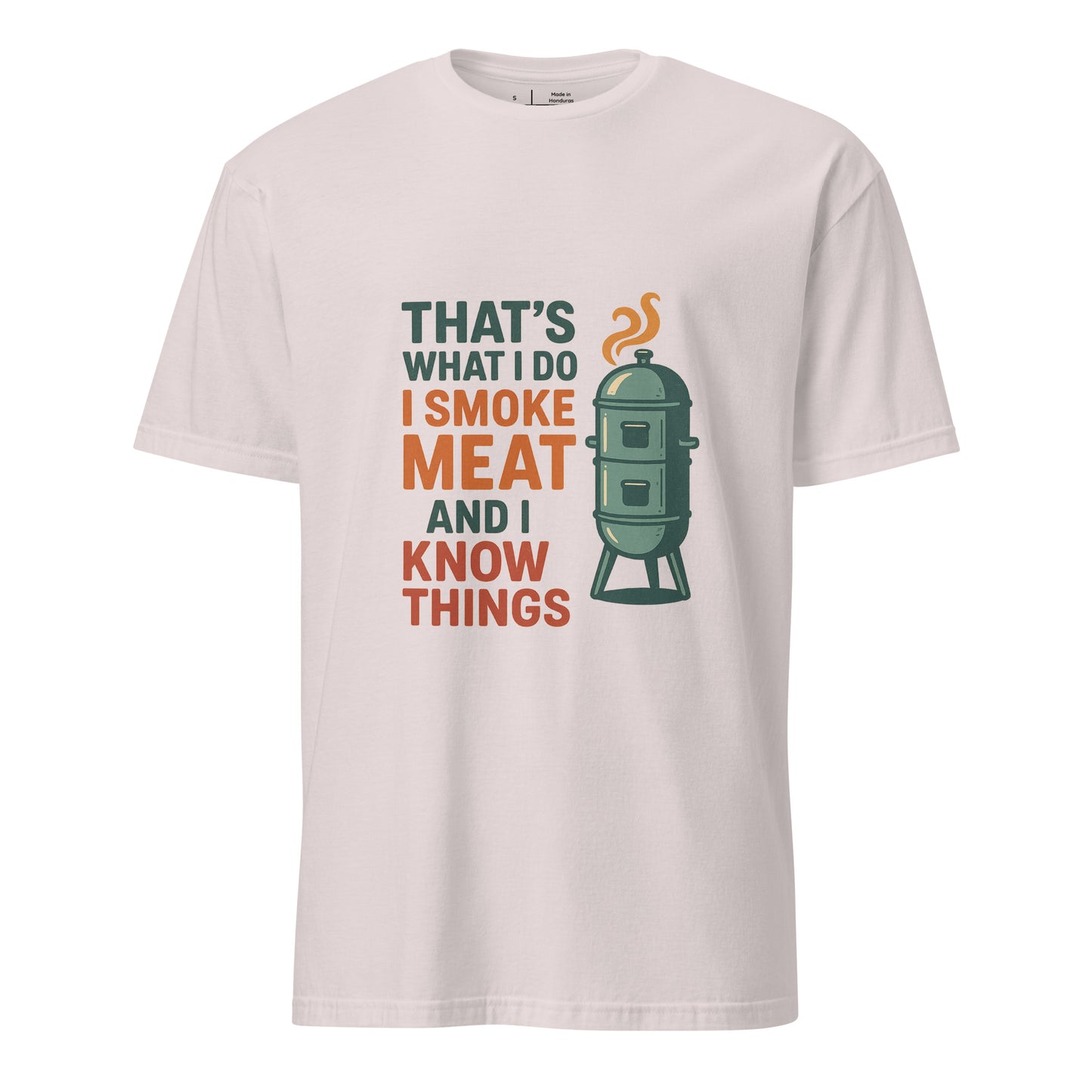 I Smoke Meat - BBQ Wisdom - Short-Sleeve Unisex T-Shirt - Graphic Tee - Ice Grey - Front