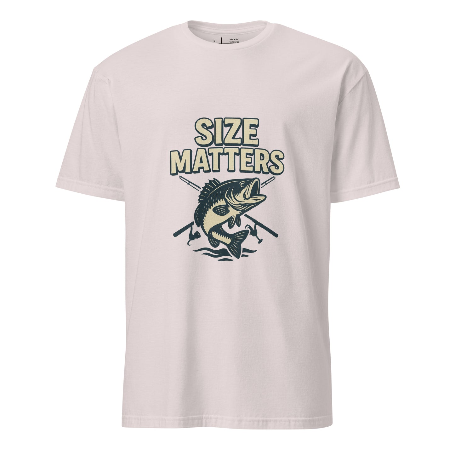 Size Matters - Fishing Reel Talk - Short-Sleeve Unisex T-Shirt - Graphic Tee - Ice Grey - Front