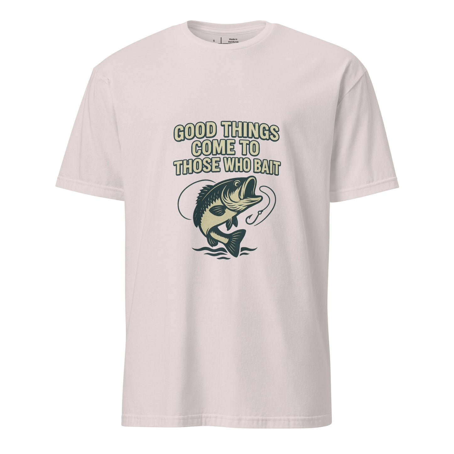 Good Things - Fishing Whitty Saying - Short-Sleeve Unisex T-Shirt - Graphic Tee - Ice Grey - Front