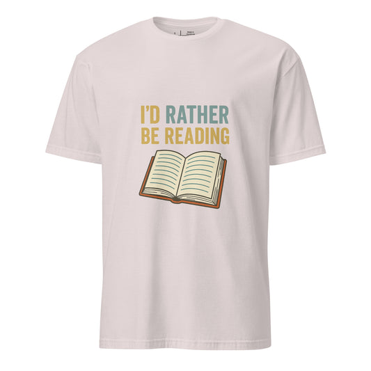 Rather Be Reading - Bibliophiles Tribute - Short-Sleeve Unisex T-Shirt - Graphic Tee - Ice Grey - Front
