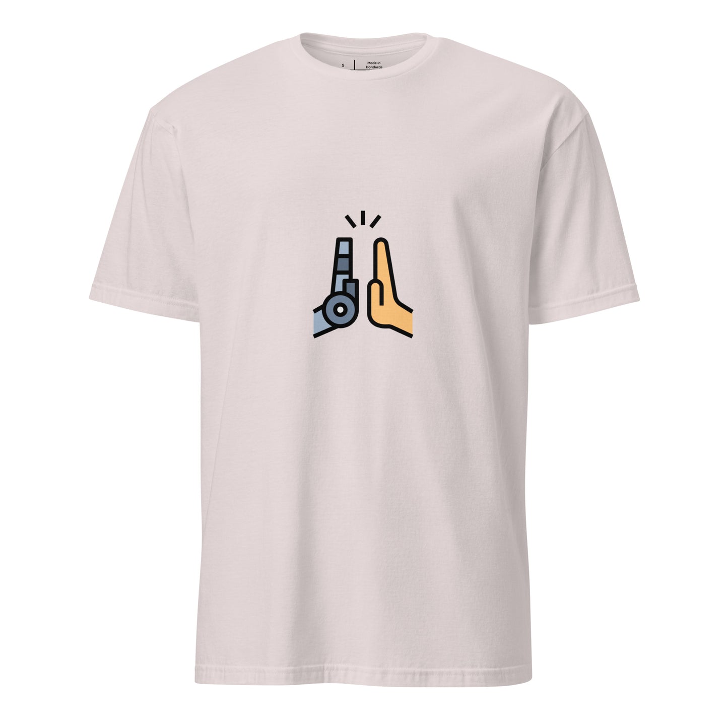 Collab - Man Meets Machine - Short-Sleeve Unisex T-Shirt - Graphic Tee - Ice Grey - Front
