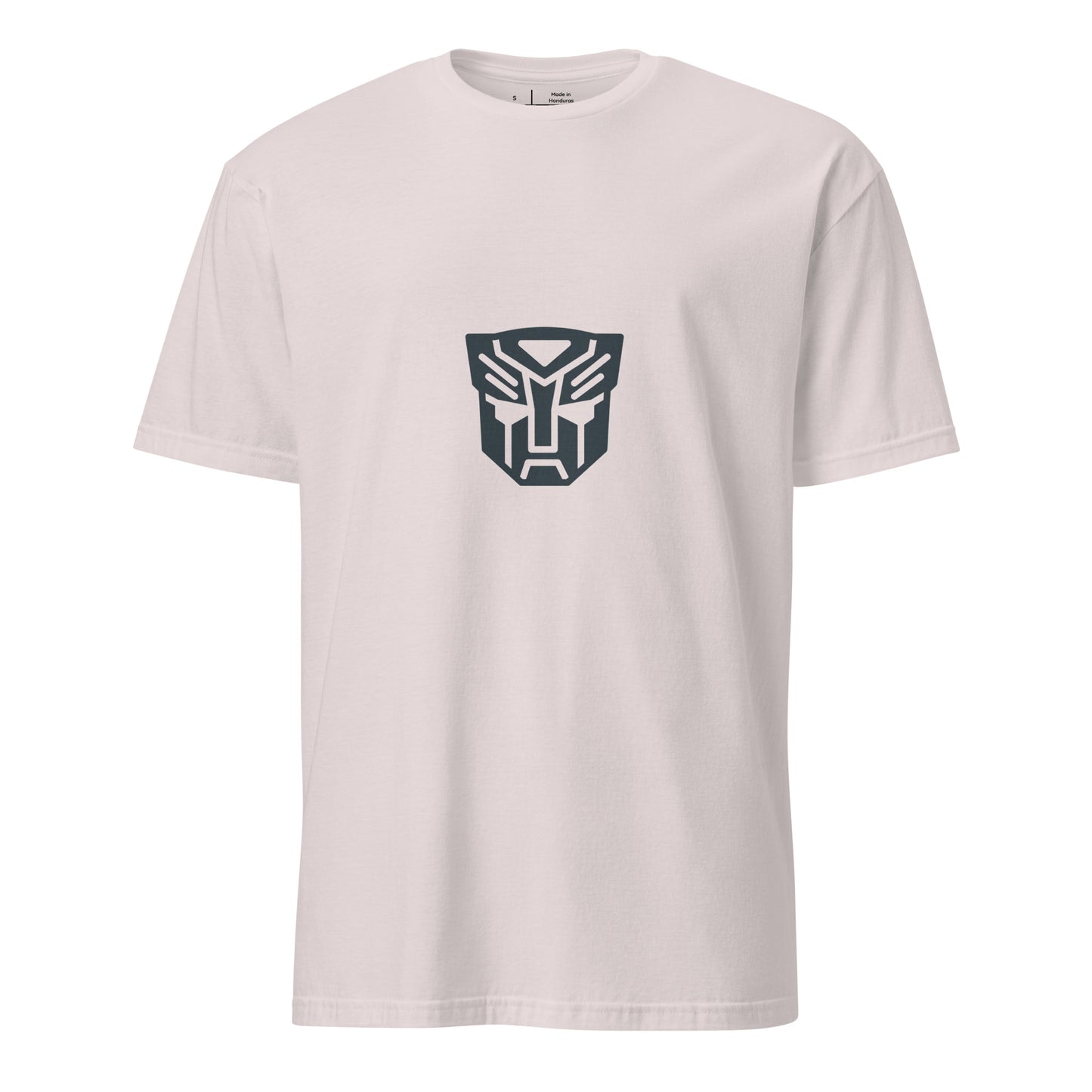 Tranzforma 1 - Minimalist Heroic Mech Icon - Short-Sleeve Unisex T-Shirt - Graphic Tee - Ice Grey - Front