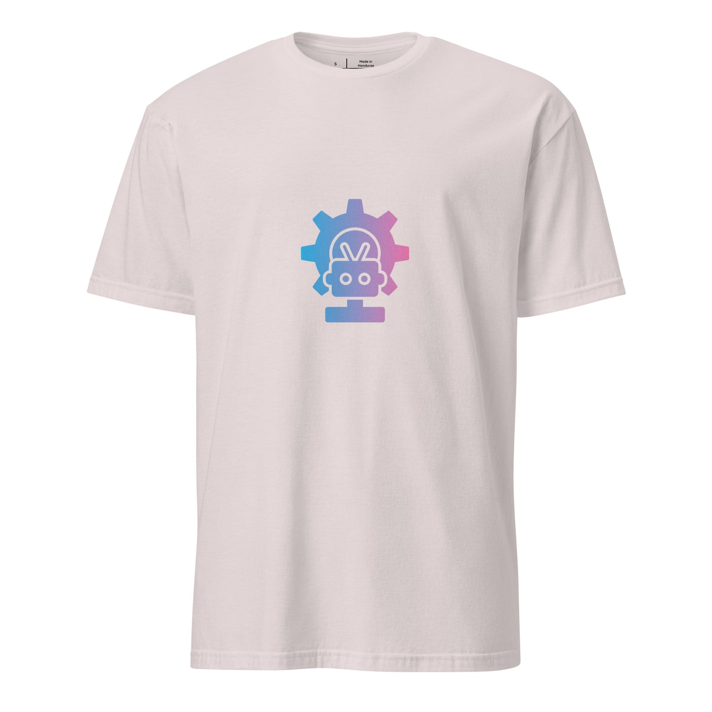 Robo Cog - Pink And Blue Robot - Short-Sleeve Unisex T-Shirt - Graphic Tee - Ice Grey - Front