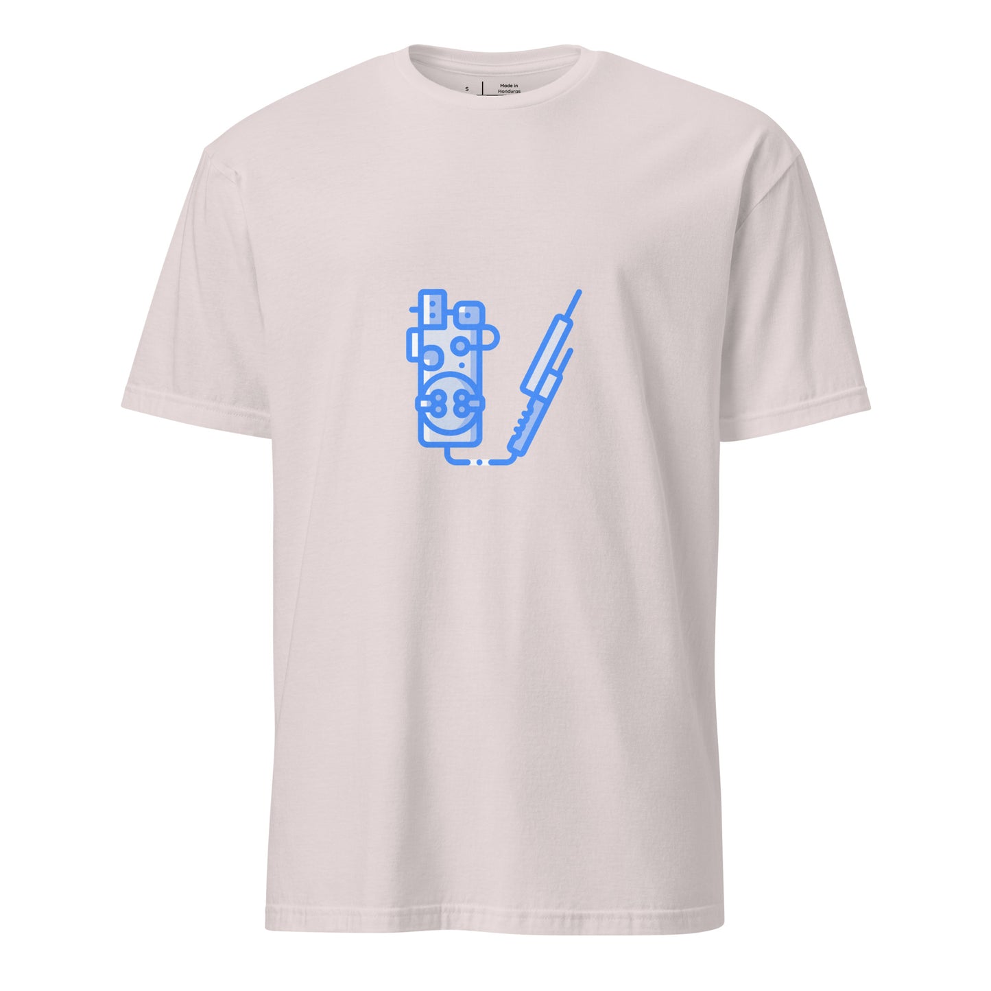 Proton Unit - Futuristic Gadget - Neon Blue - Short-Sleeve Unisex T-Shirt - Graphic Tee - Ice Grey - Front