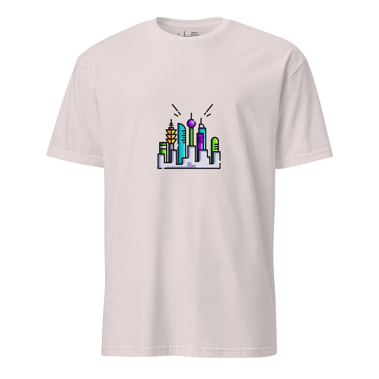 Cyber City 2 - Signal From The Skyline - Short-Sleeve Unisex T-Shirt - Graphic Tee - Ice Grey - Front