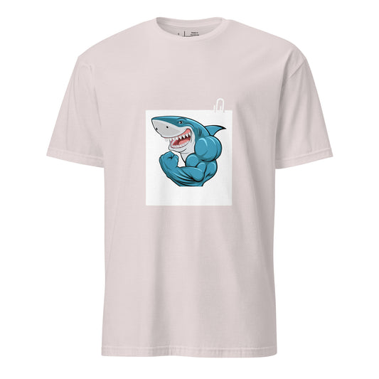 Muscle Shark - Flexin Underwater - Short-Sleeve Unisex T-Shirt - Graphic Tee - Ice Grey - Front