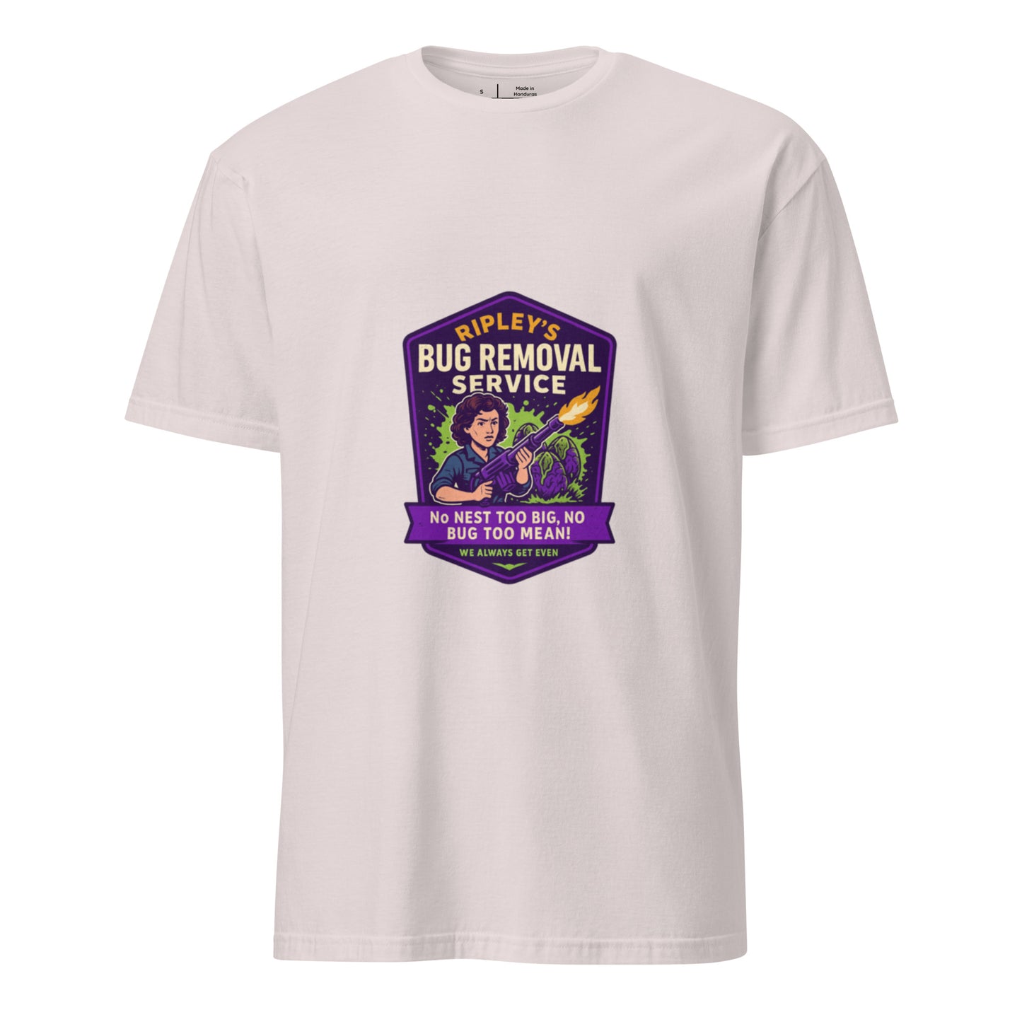 Ripley’s Bug Removal Service – Xenomorph Exterminator - Short-Sleeve Unisex T-Shirt - Graphic Tee - Ice Grey - Front