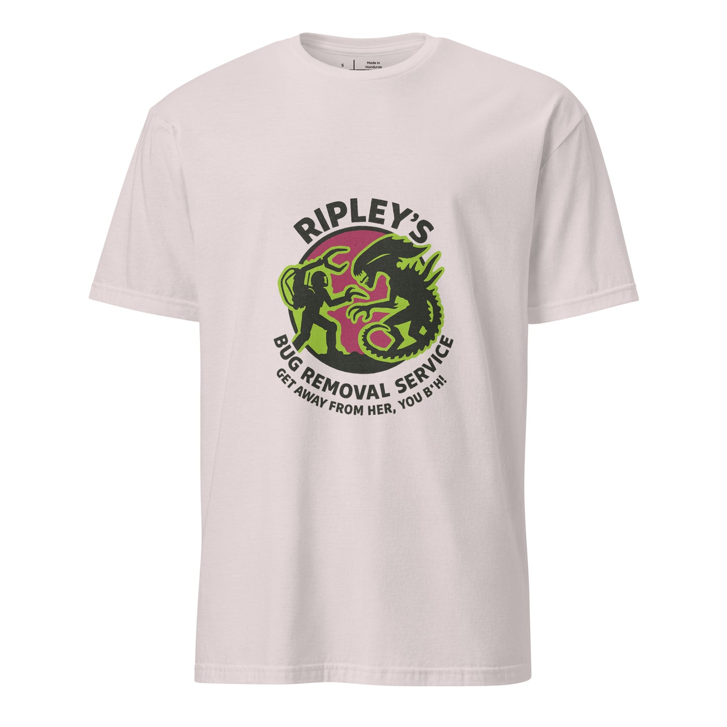 Ripley’s Bug Removal Service – Sci-Fi Parody - Short-Sleeve Unisex T-Shirt - Graphic Tee - Ice Grey - Front