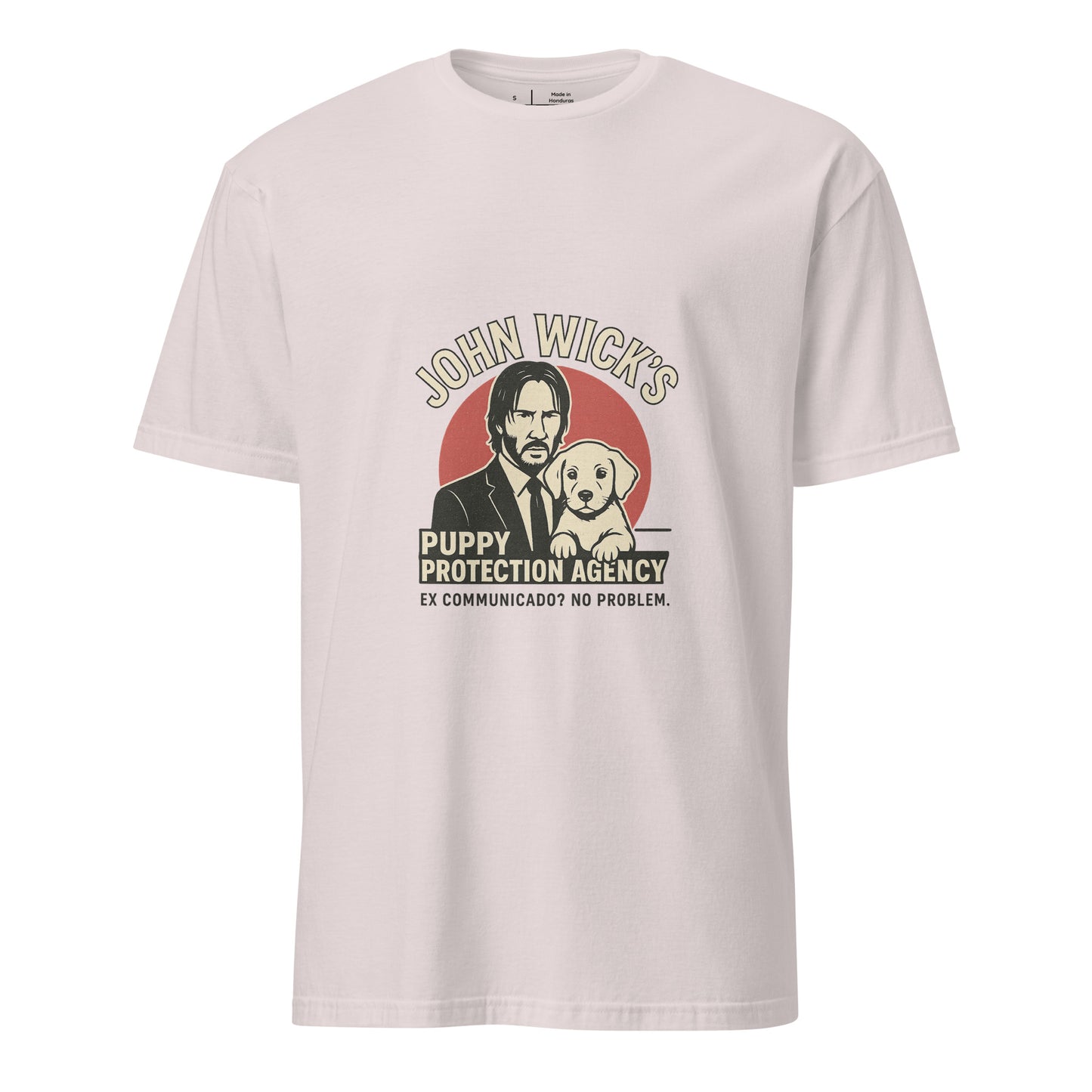 John Wick – Puppy Protection Agency - Film Fan - Short-Sleeve Unisex T-Shirt - Graphic Tee - Ice Grey - Front