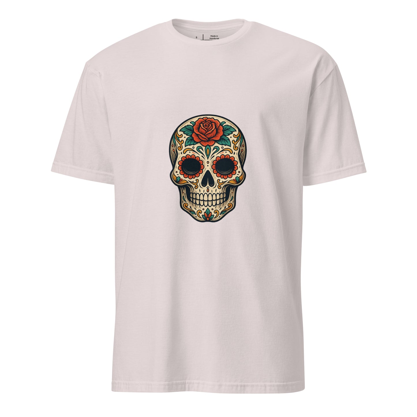Day Of The Dead – Skull Edition - Short-Sleeve Unisex T-Shirt - Graphic Tee - Ice Grey - Front
