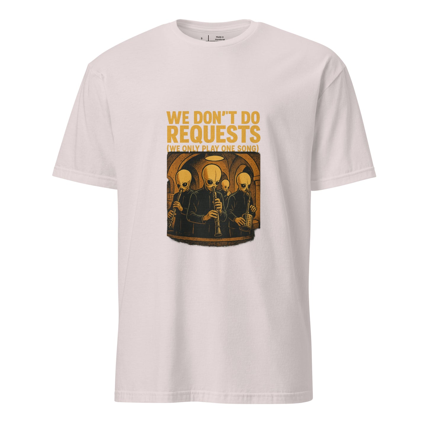 We Don't Do Requests - Cantina Band - Charcoal - Short-Sleeve Unisex T-Shirt - Graphic Tee - Ice Grey - Front