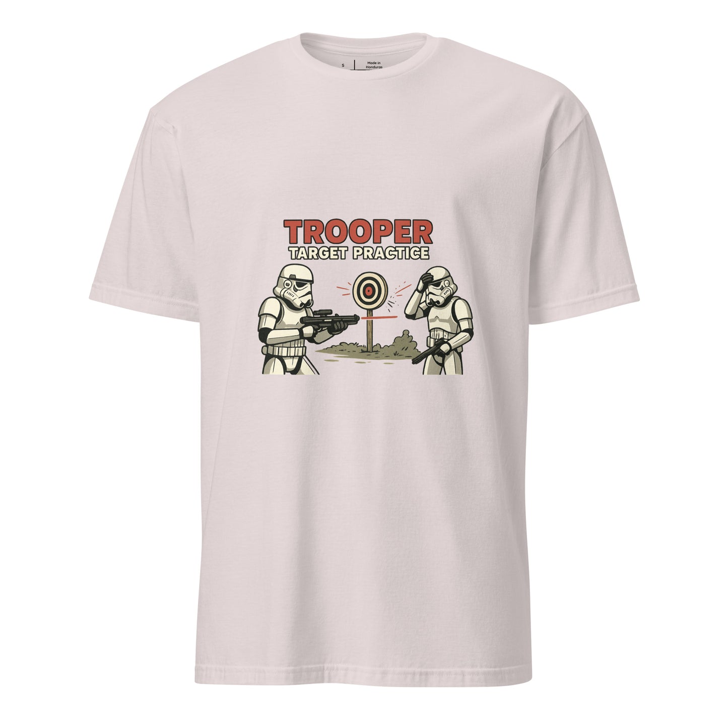 Trooper Target Practice – Aiming's Overrated Anyway - Short-Sleeve Unisex T-Shirt - Graphic Tee - Ice Grey - Front