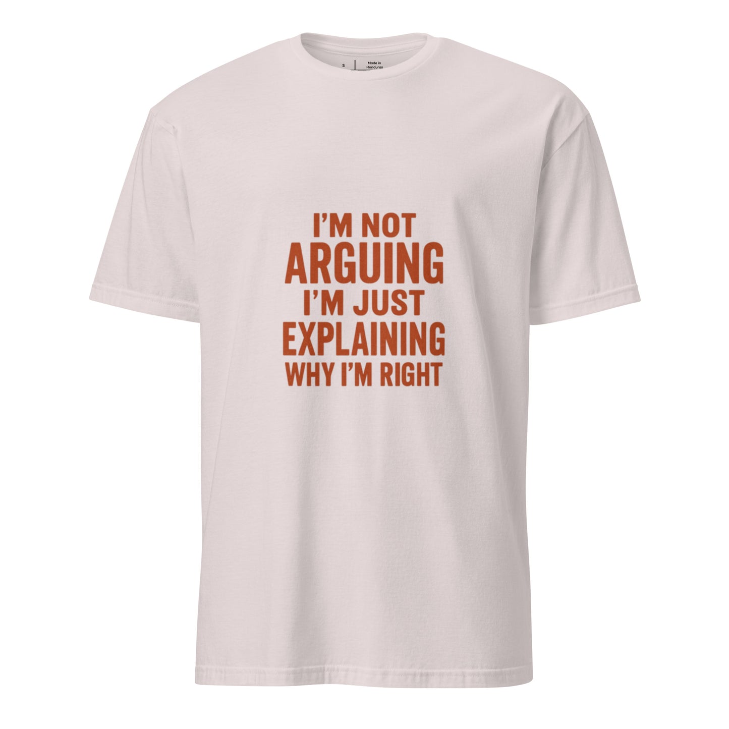 I’m Not Arguing, I’m Just Explaining - Funny Slogan - Short-Sleeve Unisex T-Shirt - Graphic Tee - Ice Grey - Front
