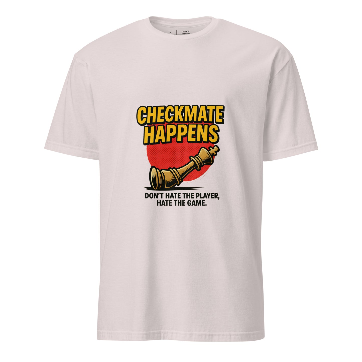 Checkmate Happens – Chess Lovers - Short-Sleeve Unisex T-Shirt - Graphic Tee - Ice Grey - Front