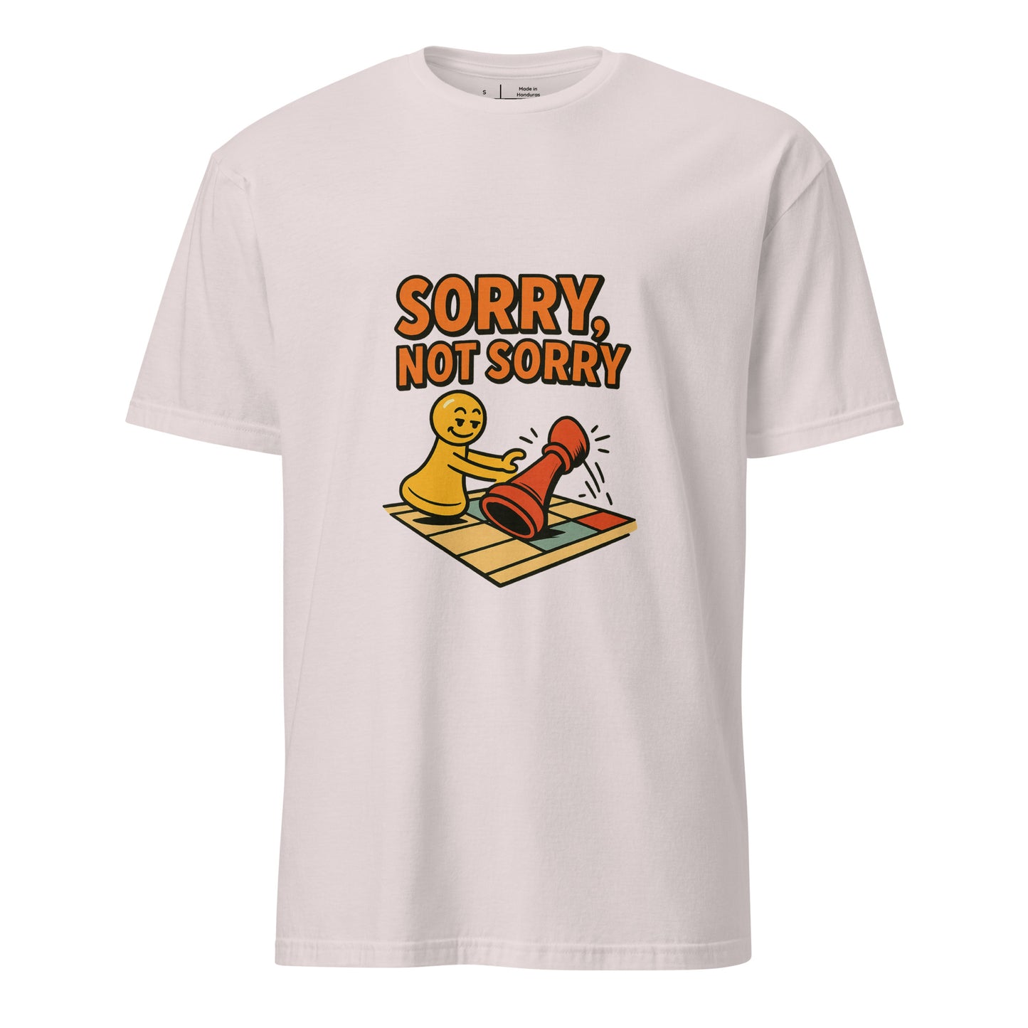 Sorry Not Sorry – Bold Attitude - Short-Sleeve Unisex T-Shirt - Graphic Tee - Ice Grey - Front