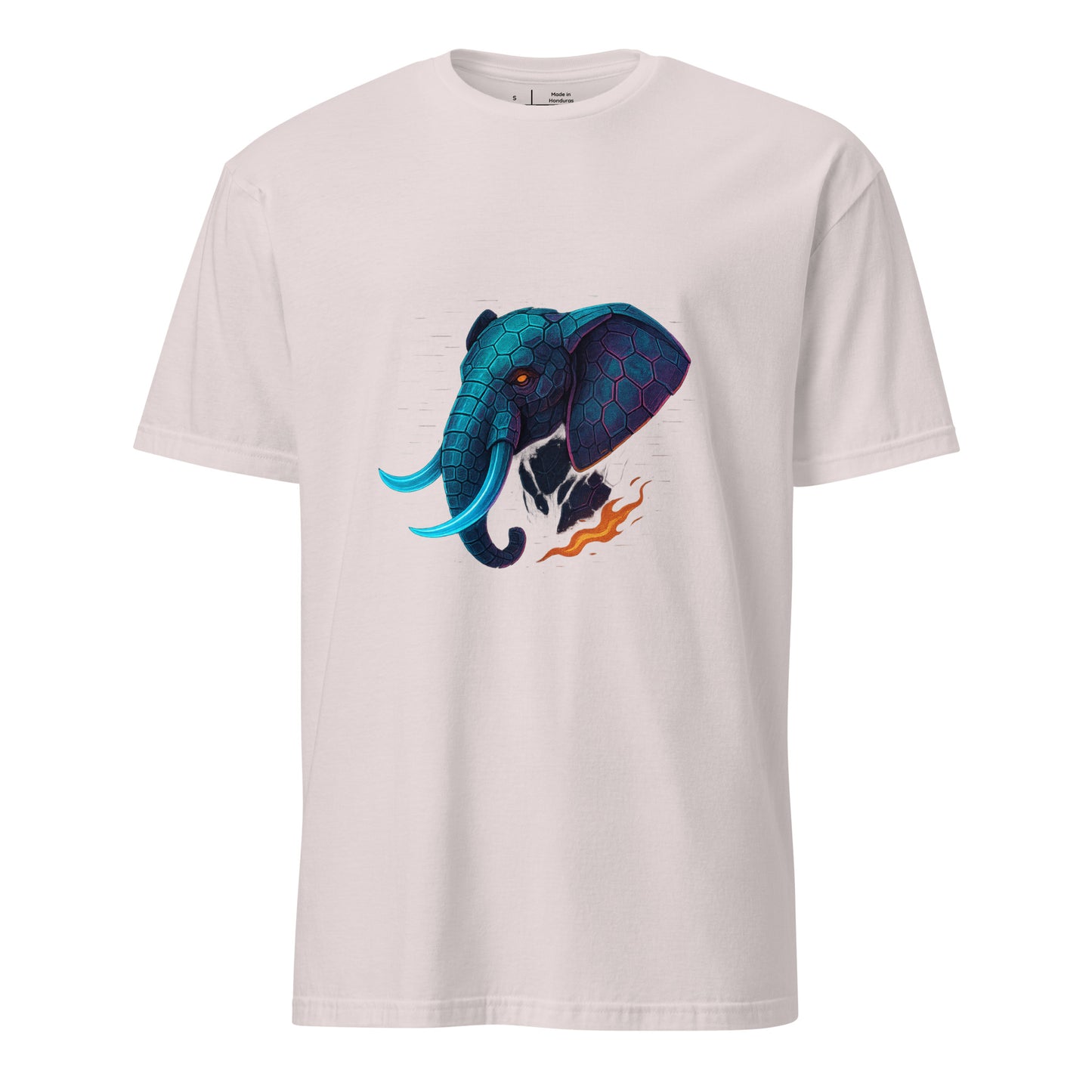 Cyber Elephant – Futuristic Tech Jungle - Short-Sleeve Unisex T-Shirt - Graphic Tee - Ice Grey - Front